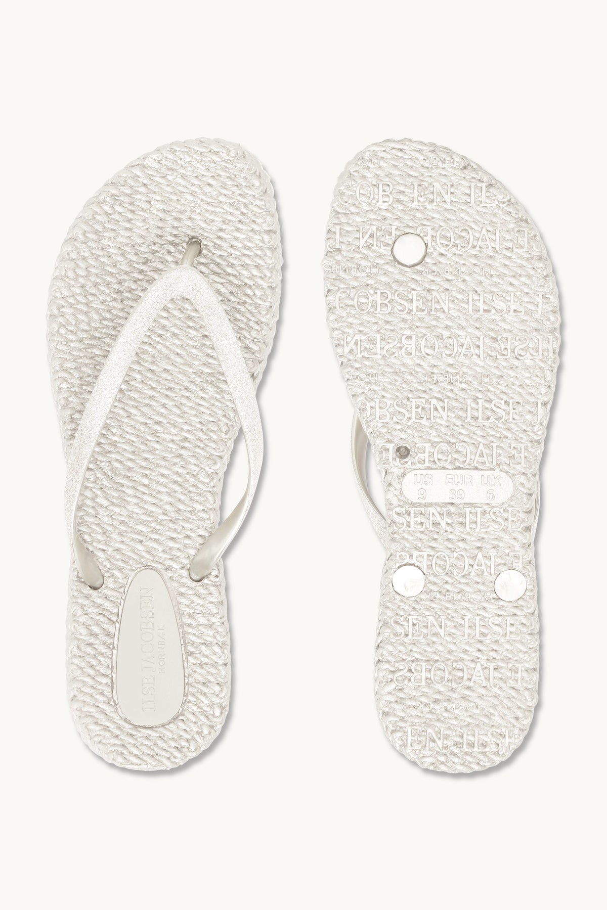 Flip Flops with Glitter - Creme