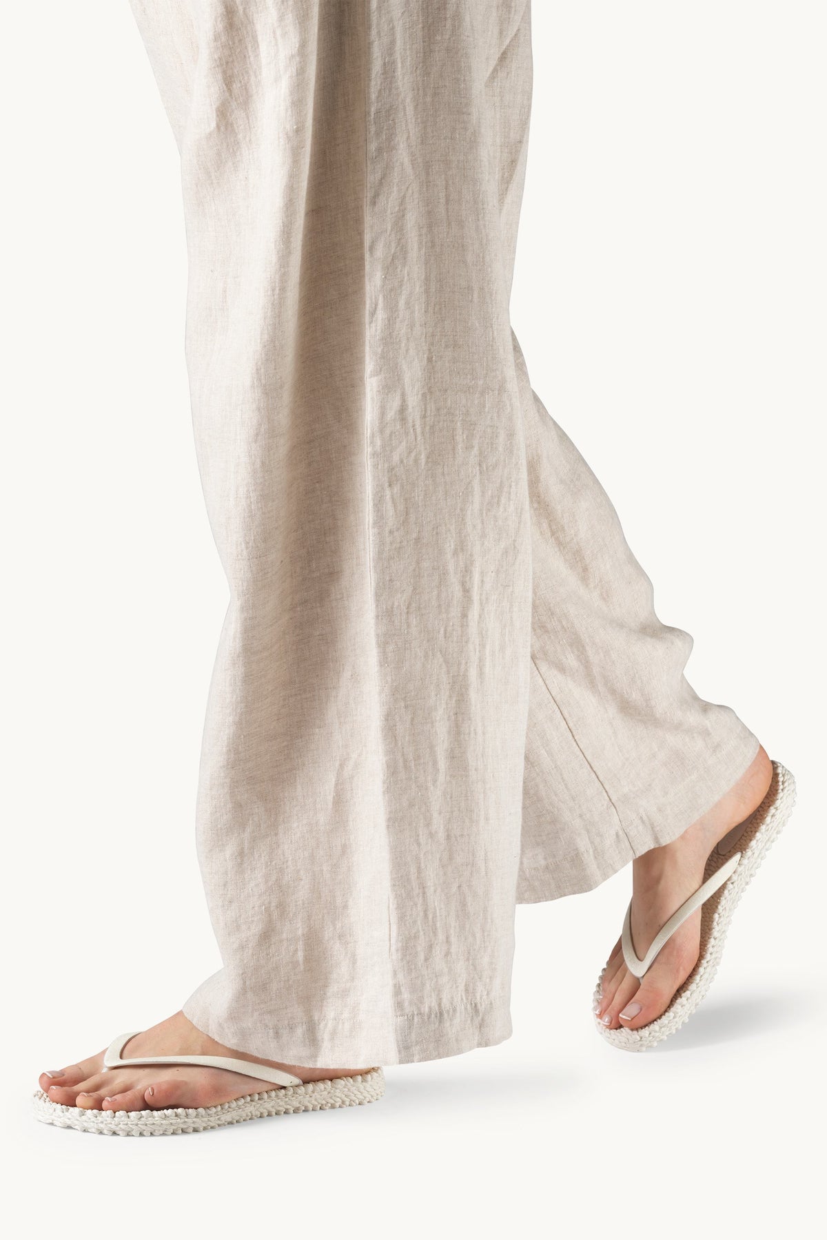 Flip Flops with Glitter - Creme