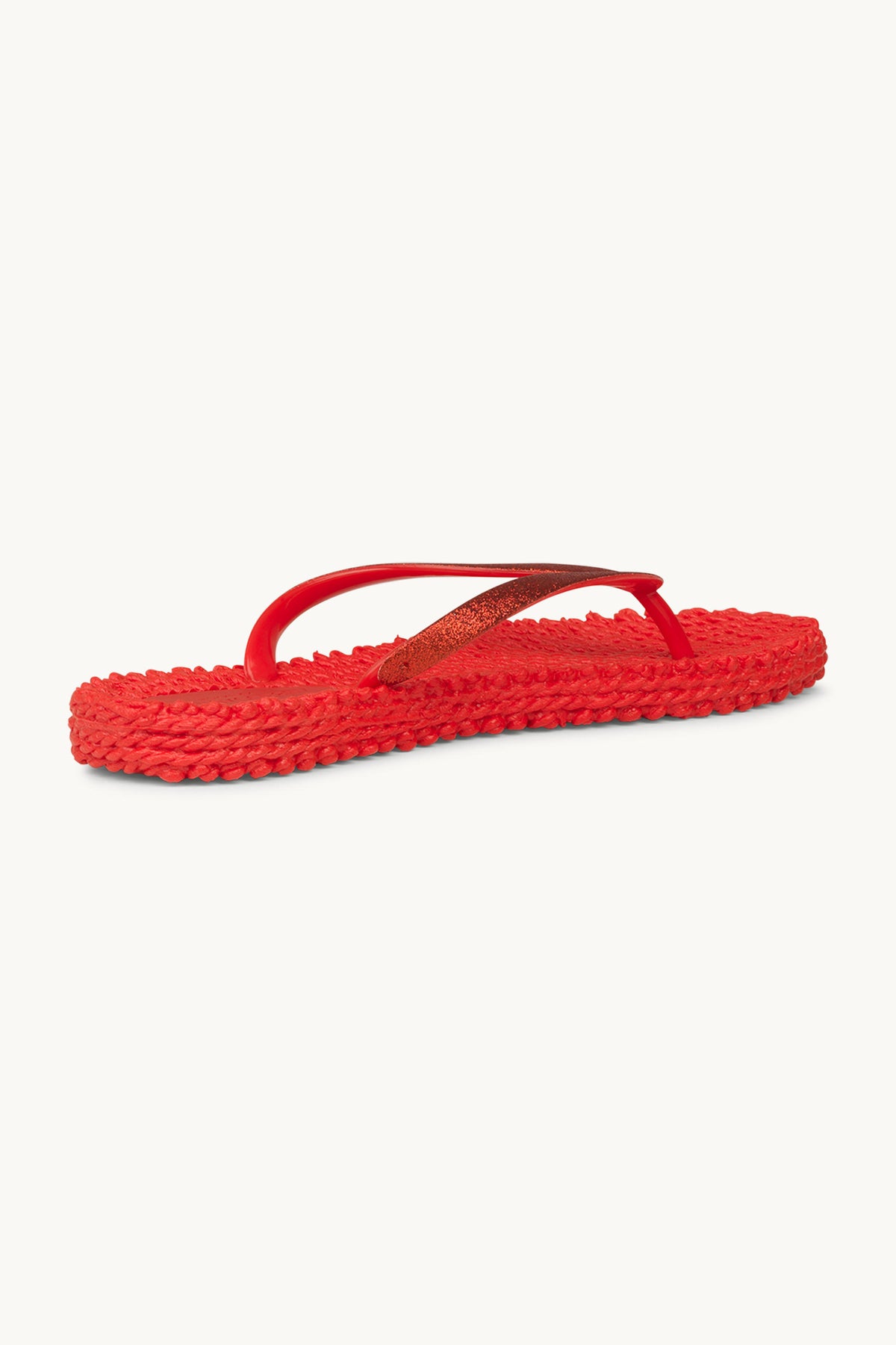 Flip Flops with Glitter - Deep Red