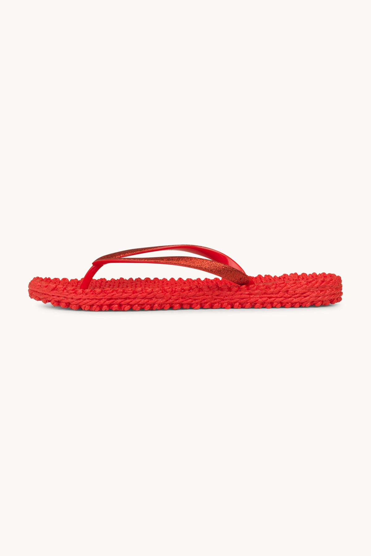 Flip Flops with Glitter - Deep Red