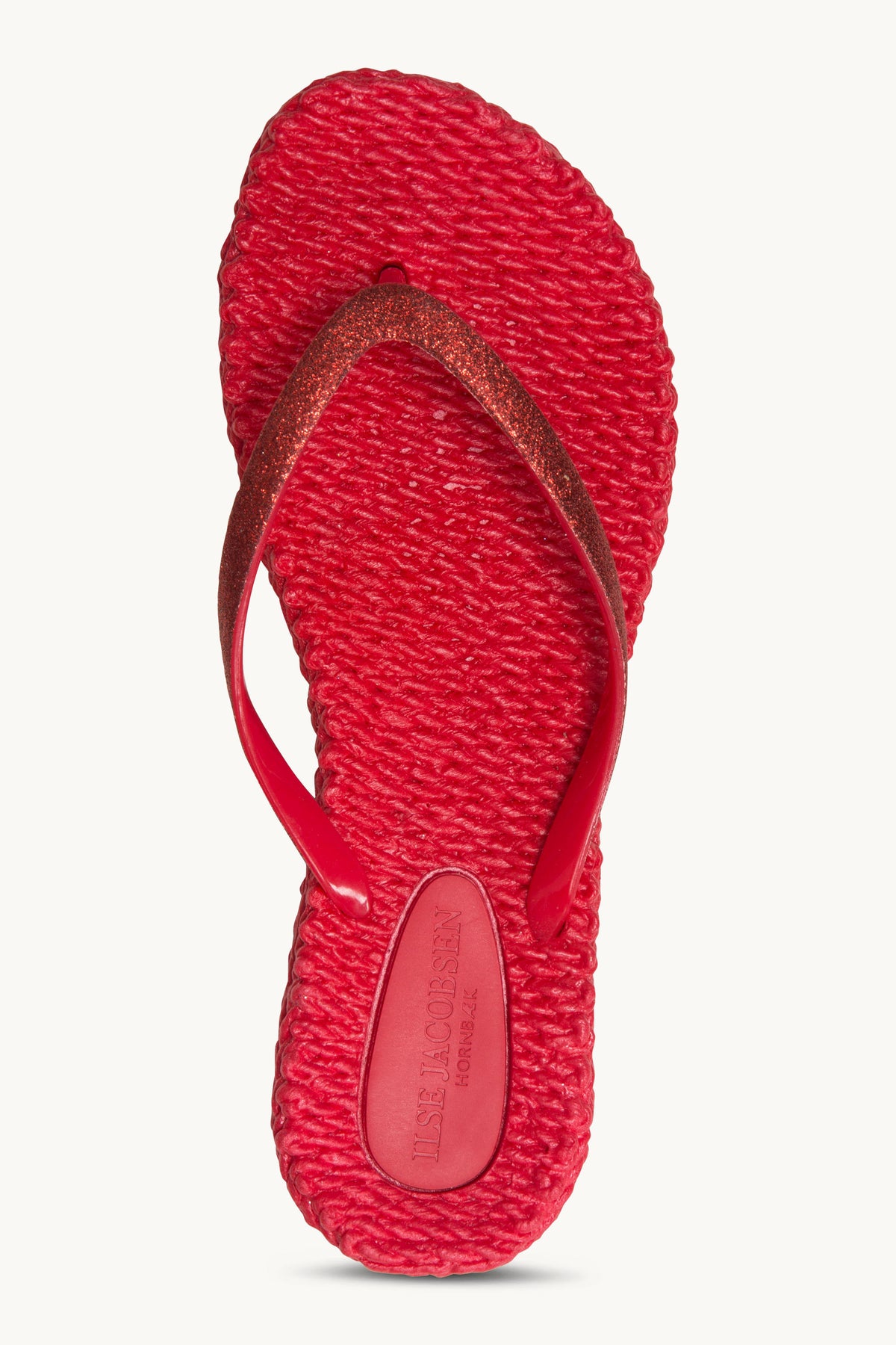Flip Flops with Glitter - Deep Red