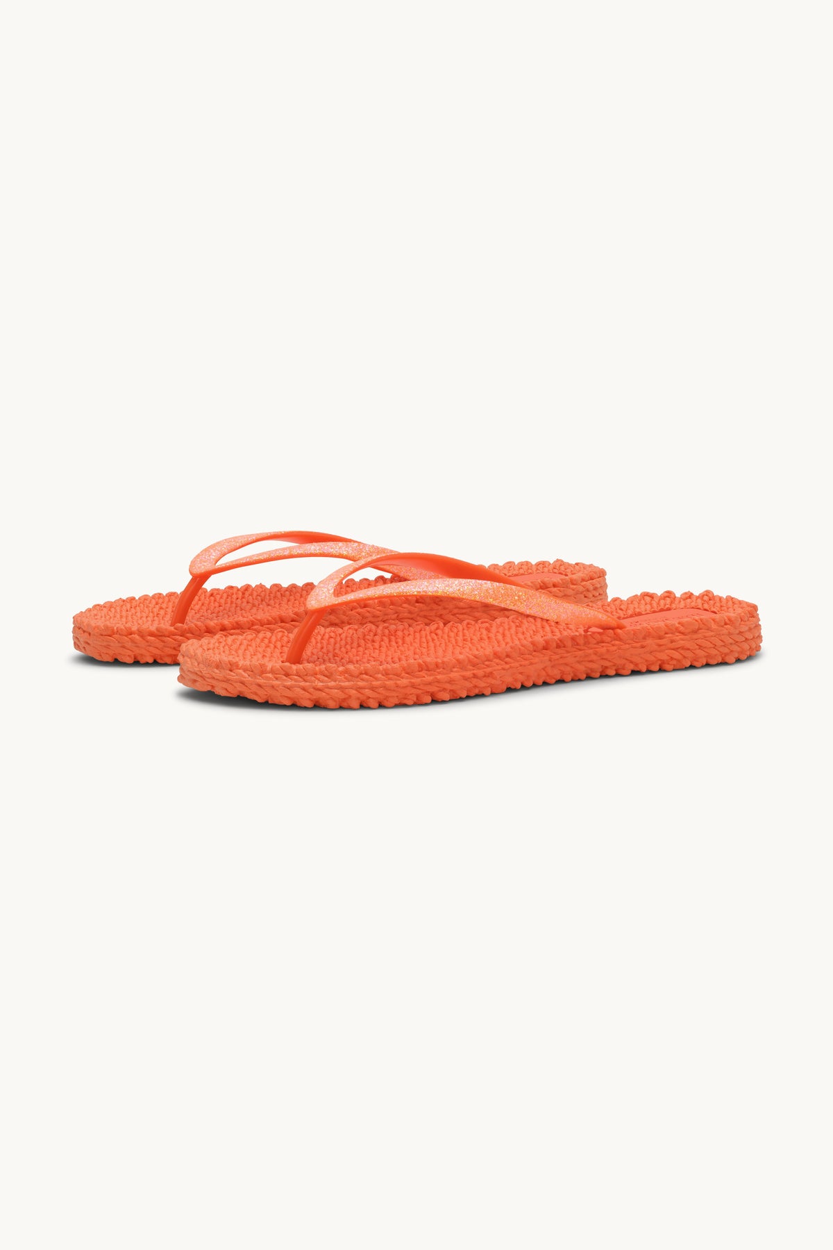 Flip Flops with Glitter - Hot Orange