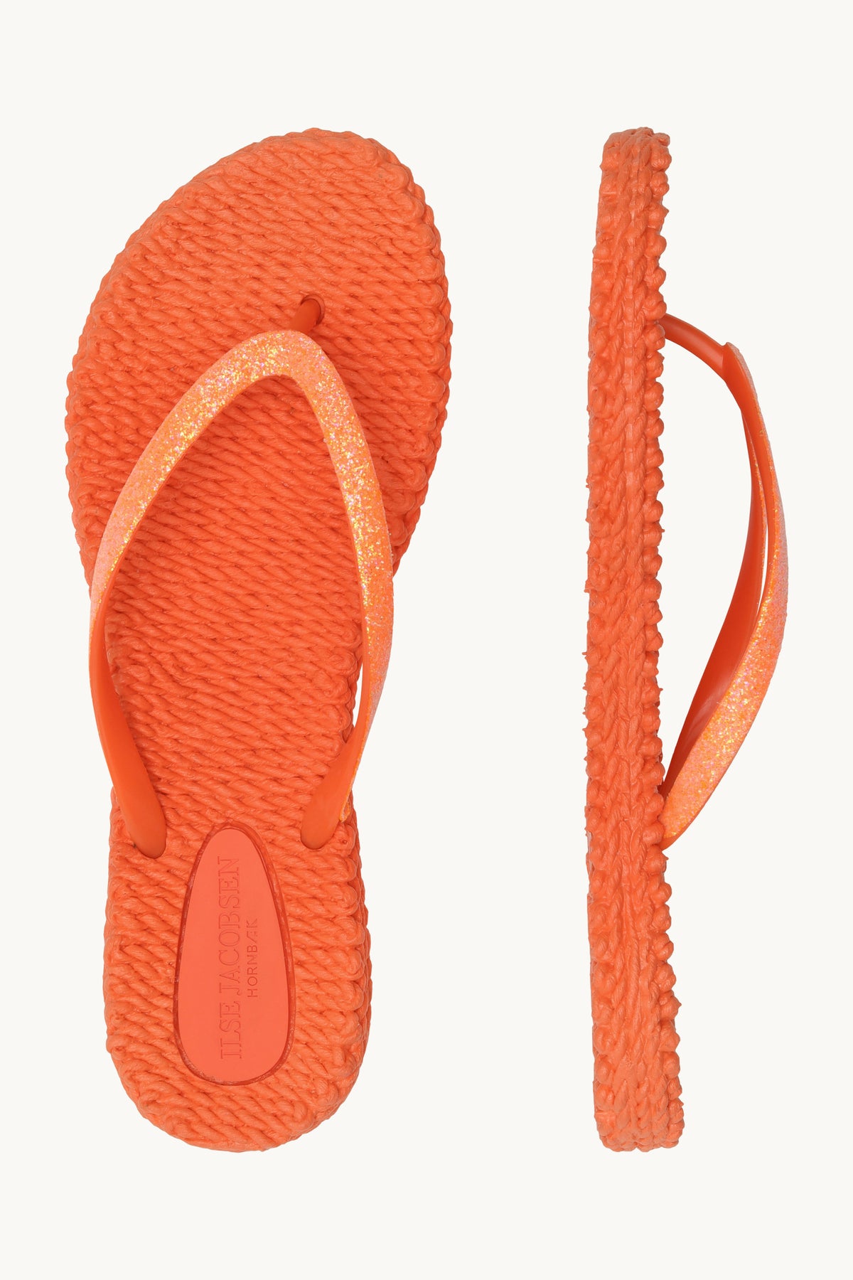 Flip Flops with Glitter - Hot Orange