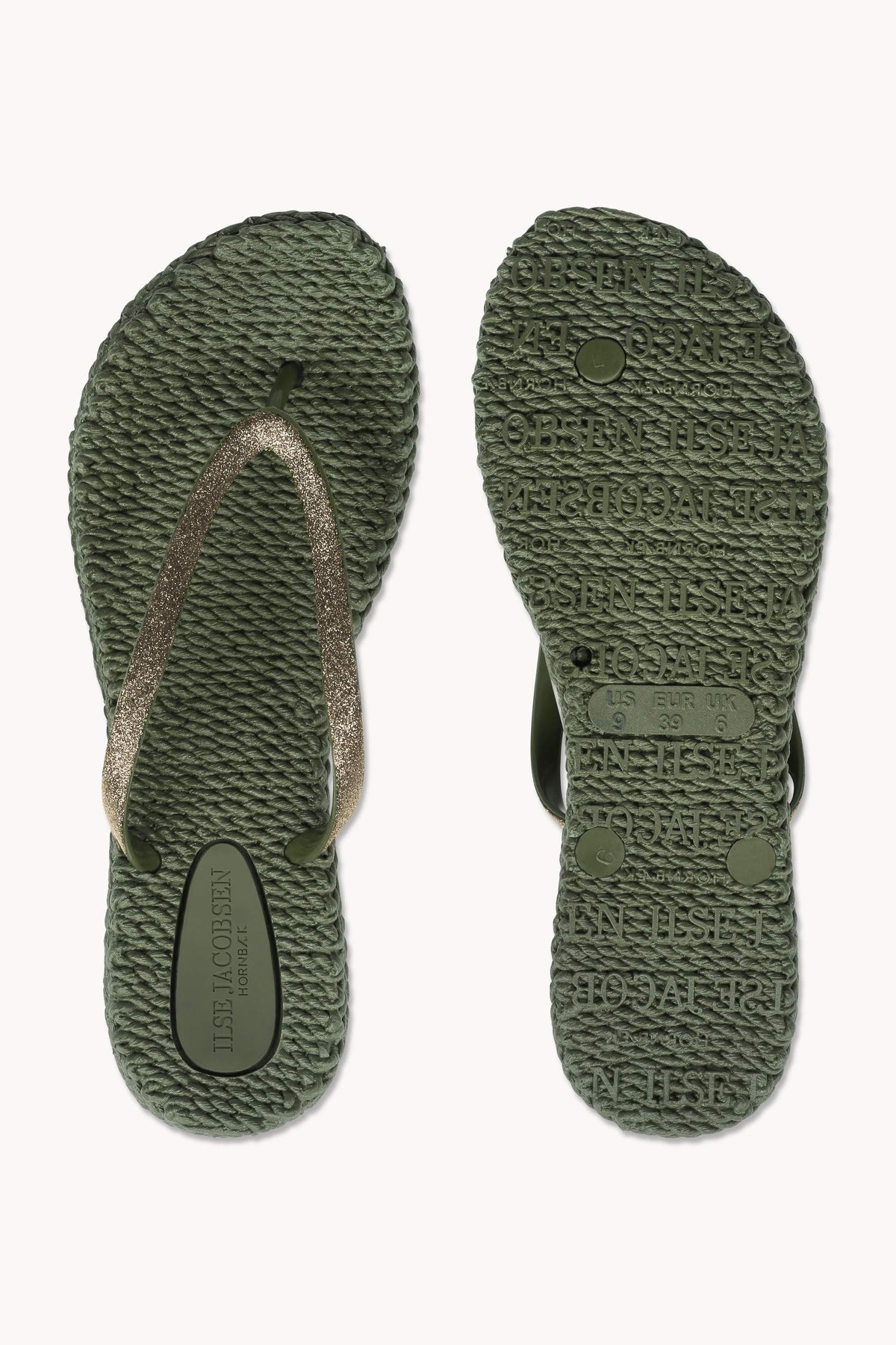 Flip Flops with Glitter - Army