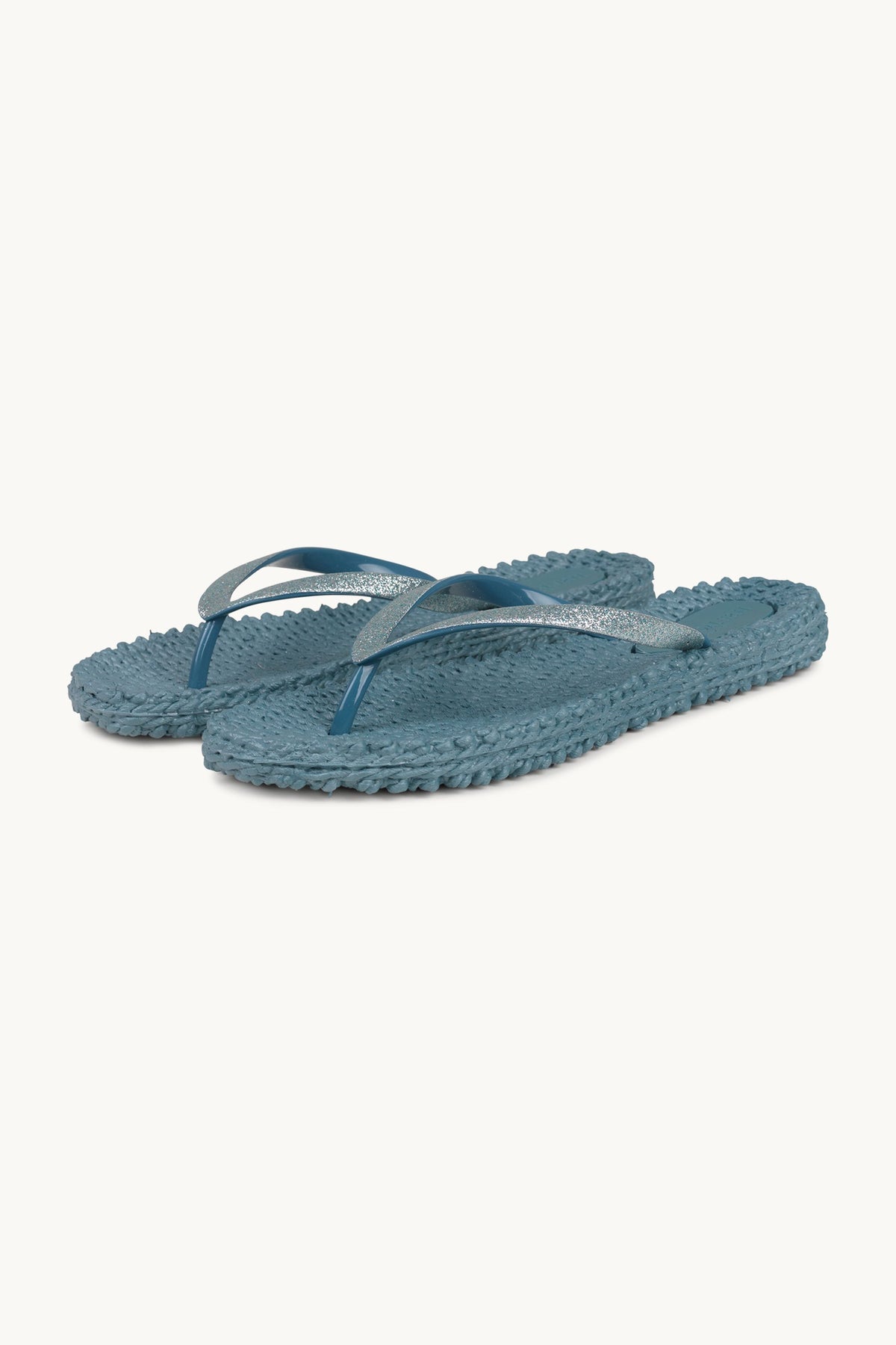 Flip Flops with Glitter - Lichen Blue