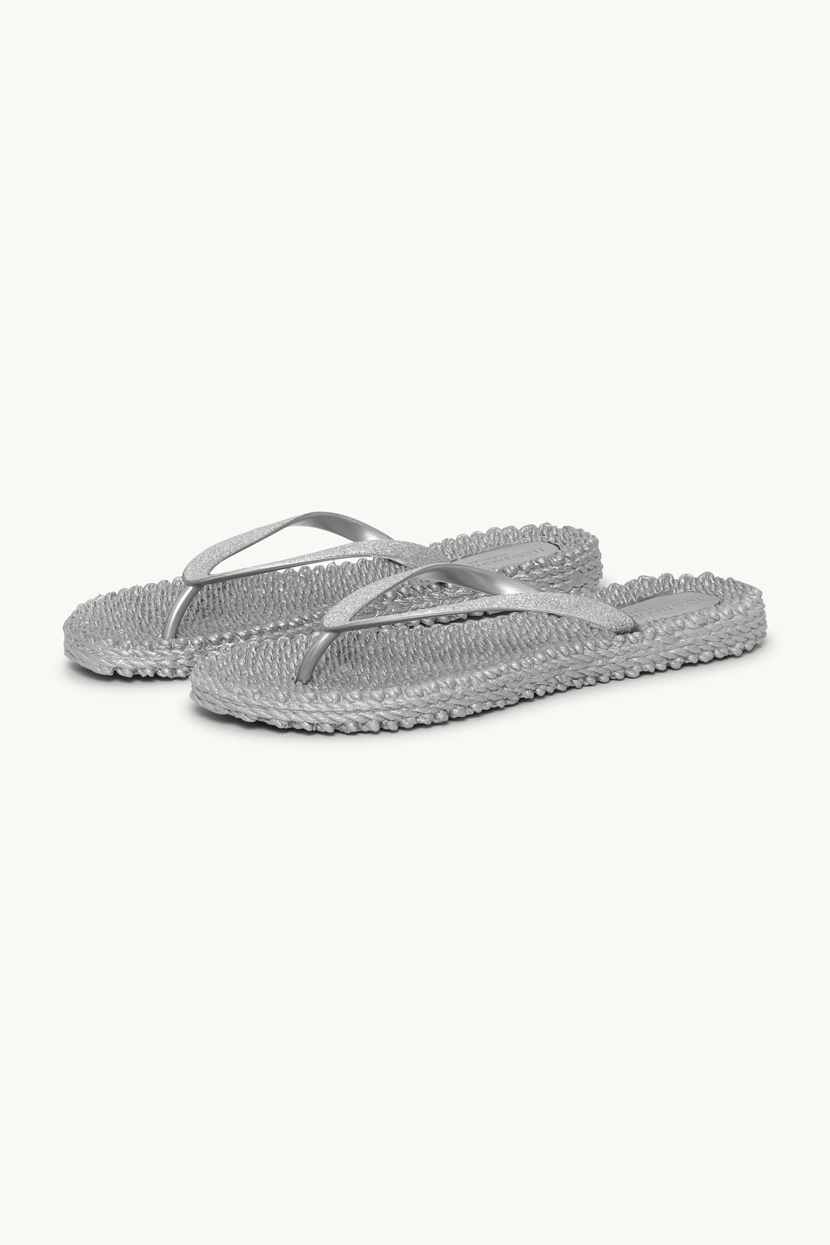 Flip Flops with Glitter - Silver