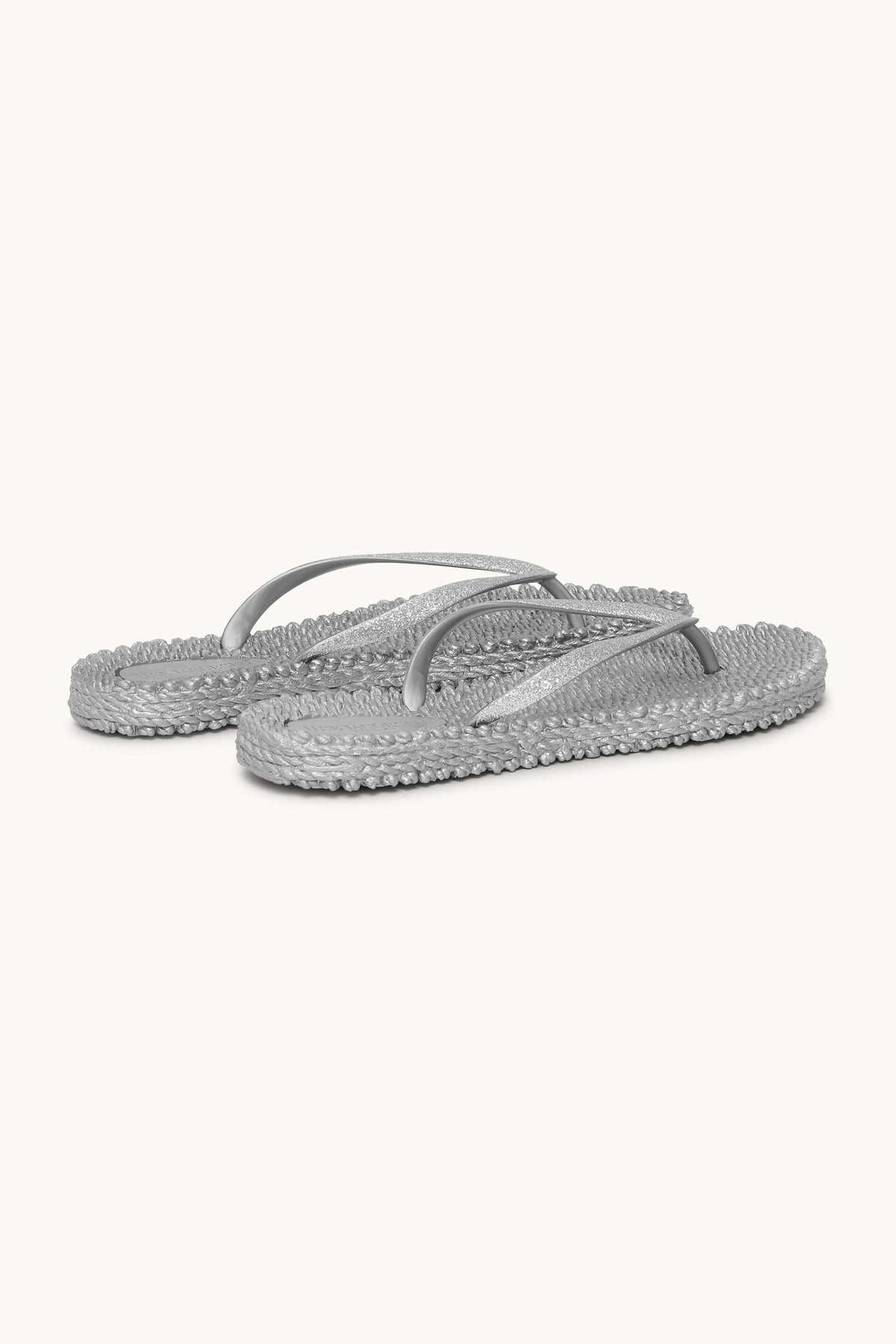 Flip Flops with Glitter - Silver
