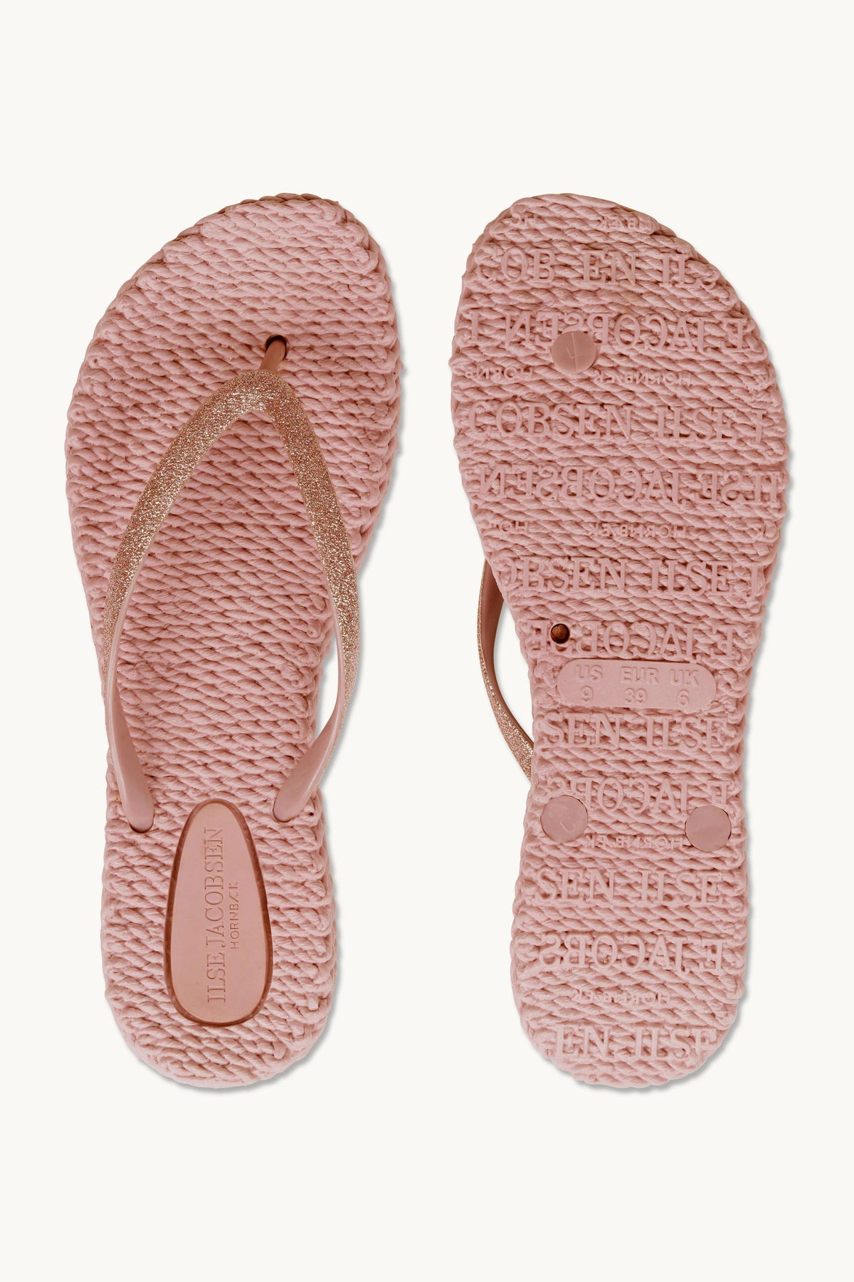 Flip Flops with Glitter - Misty Rose