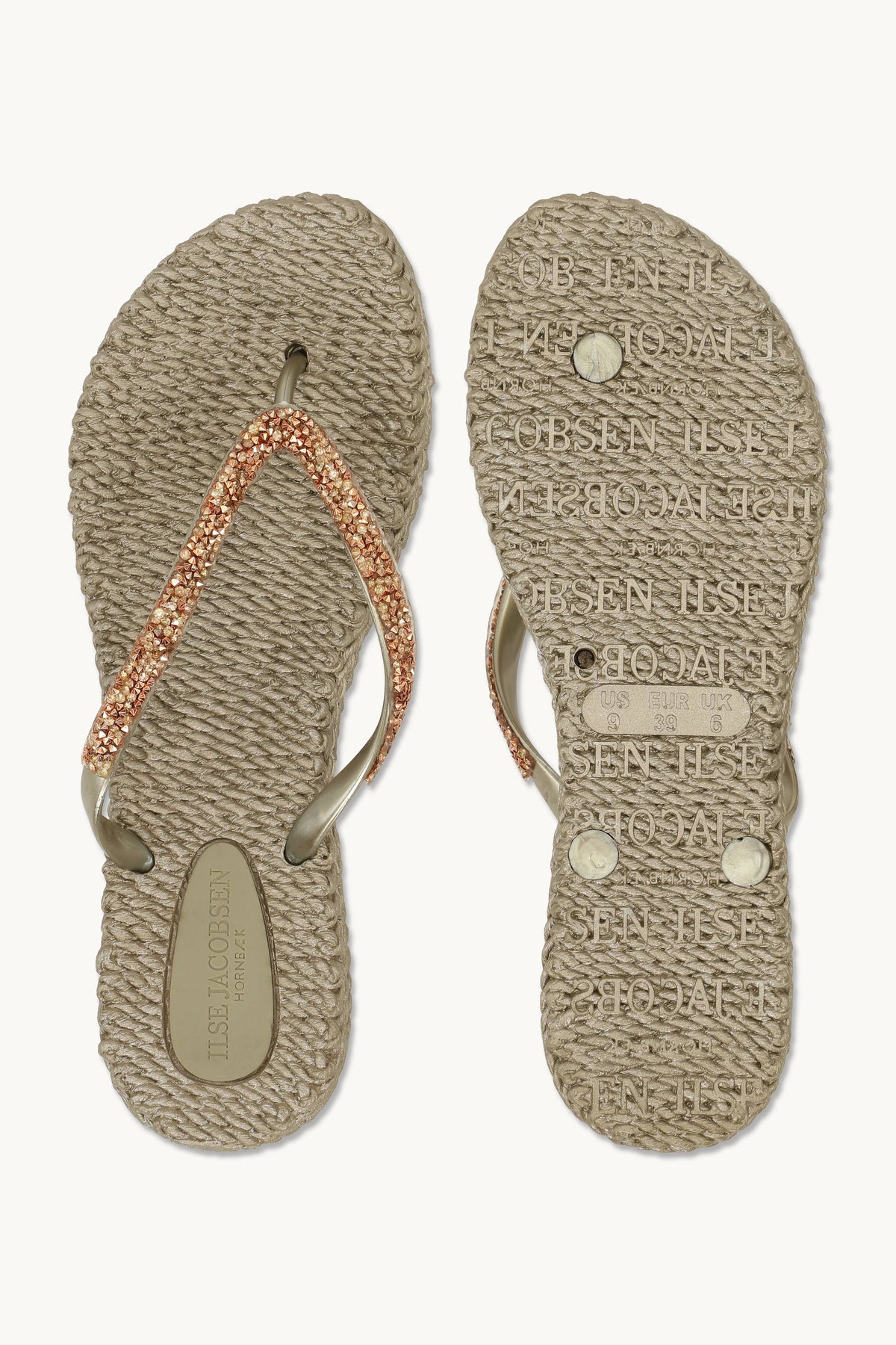 Flip Flops with Rhinestones - Platin