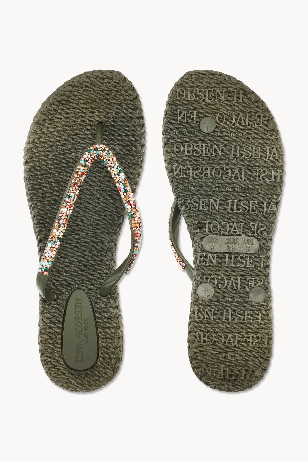 Flip Flops with Rhinestones - Army