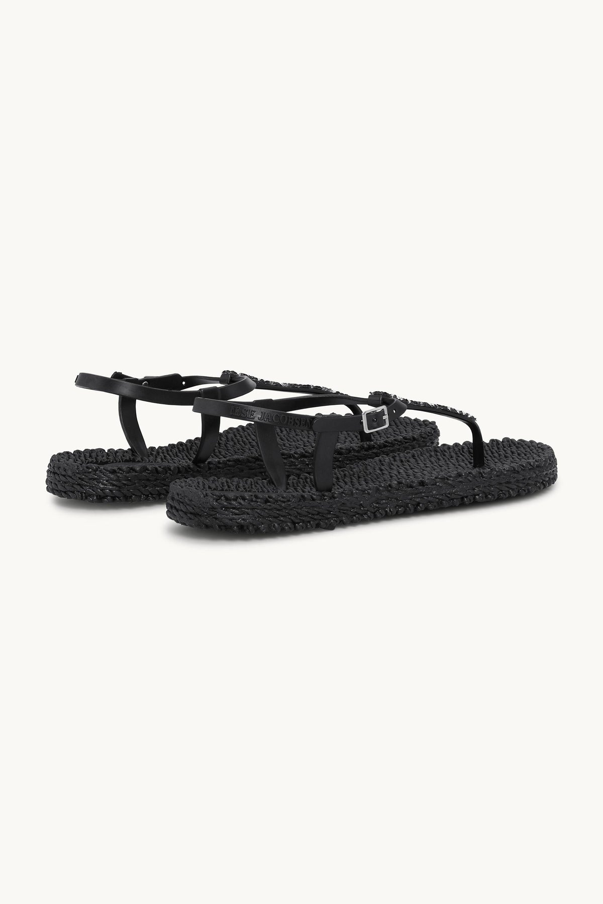 Flip Flops With Rhinestones - Black