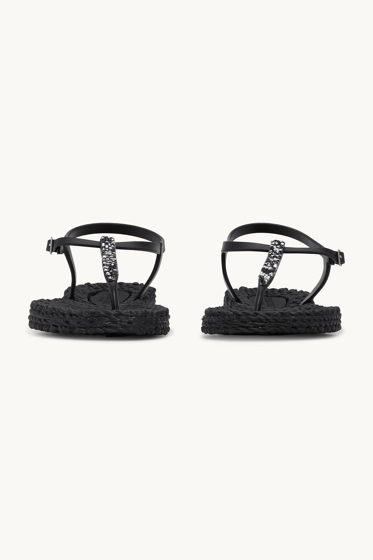 Flip Flops With Rhinestones - Black