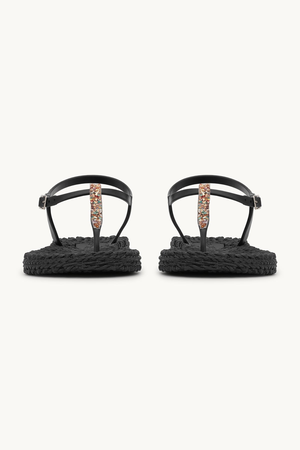 Flip Flops with Rhinestones - Black