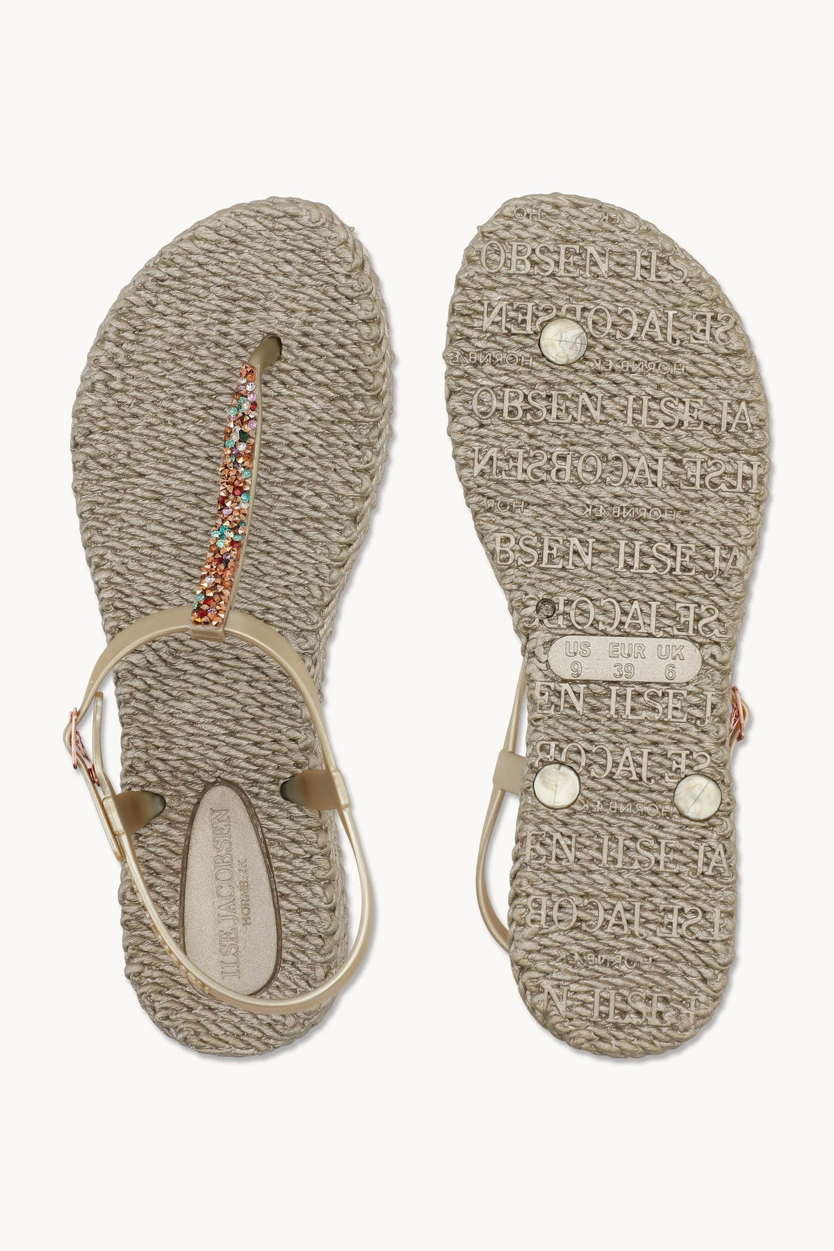 Flip Flops with Rhinestones - Platin