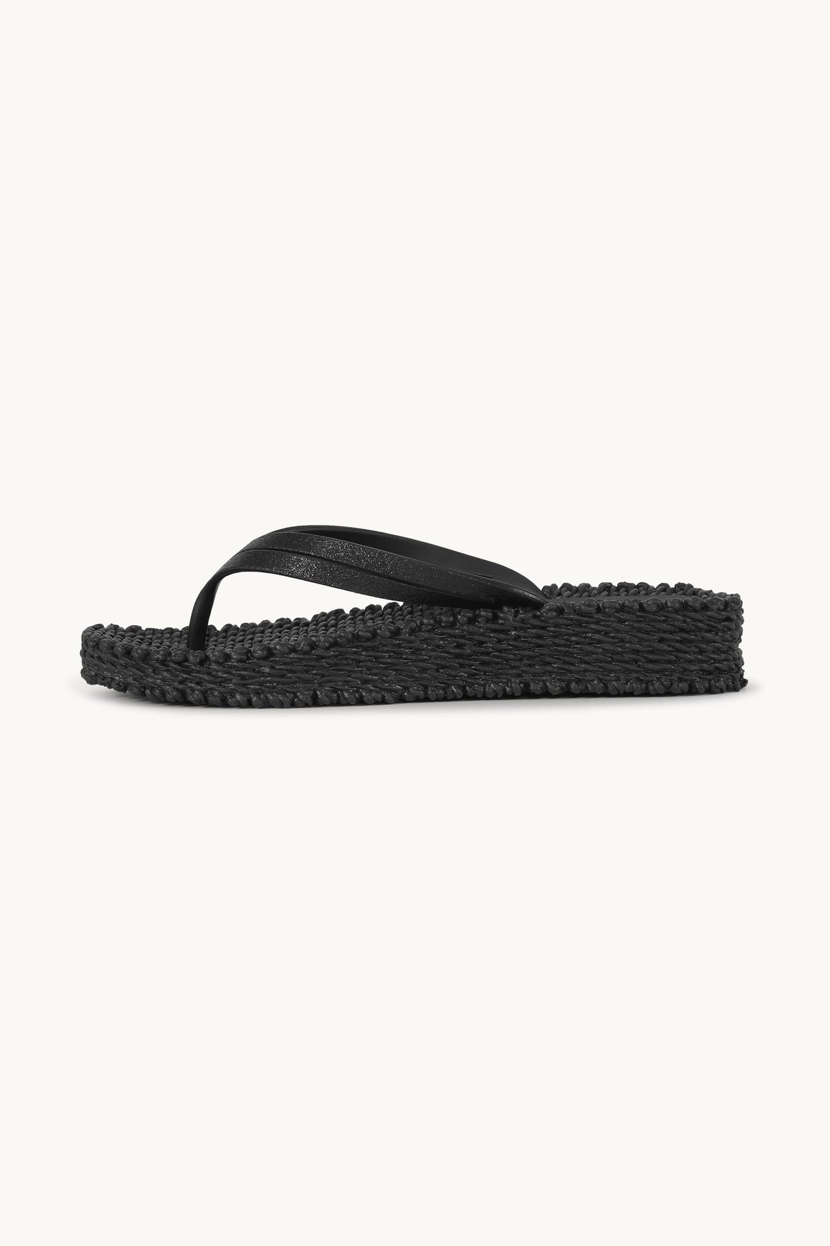 Flip Flops On Platform Sole - Black