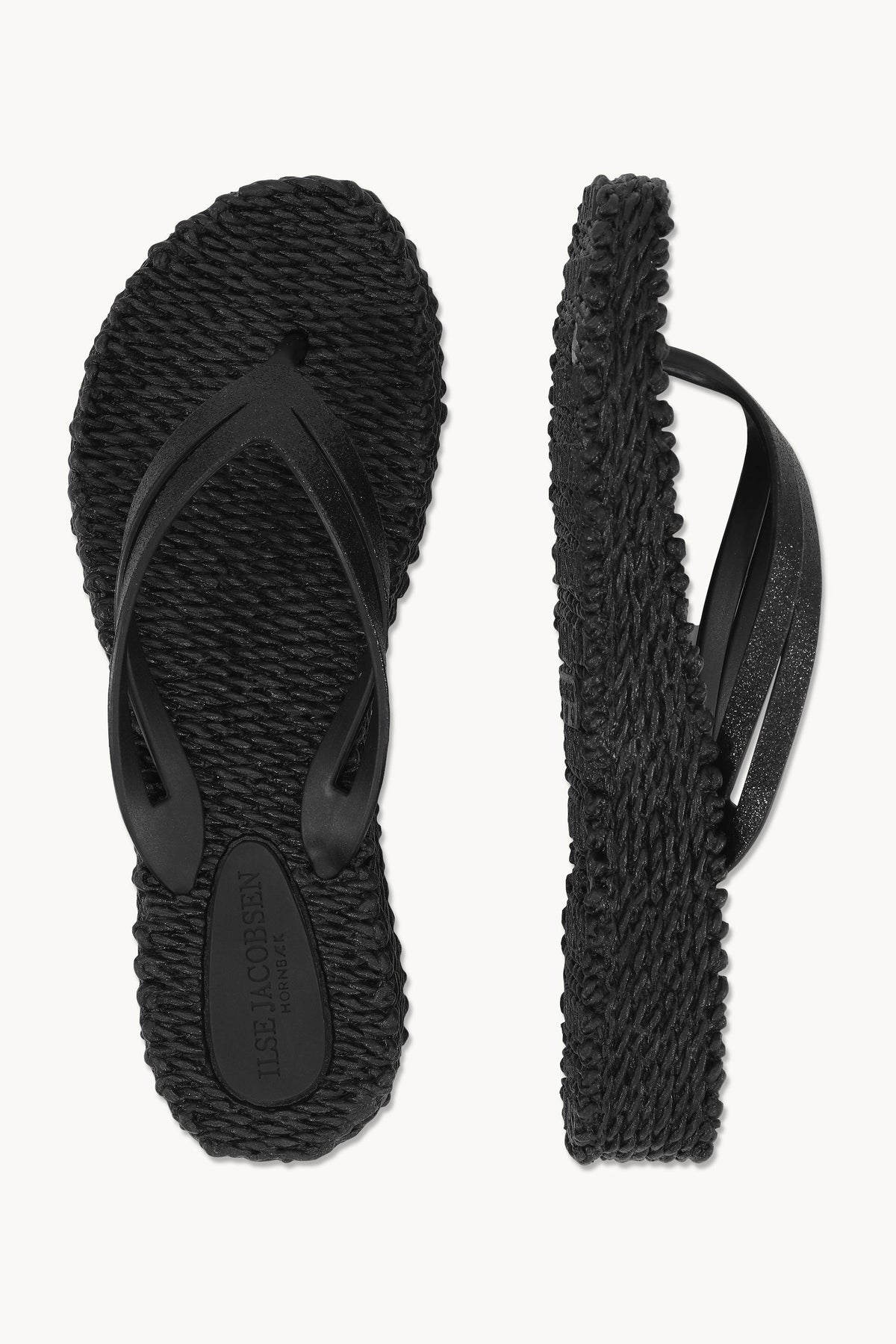 Flip Flops On Platform Sole - Black