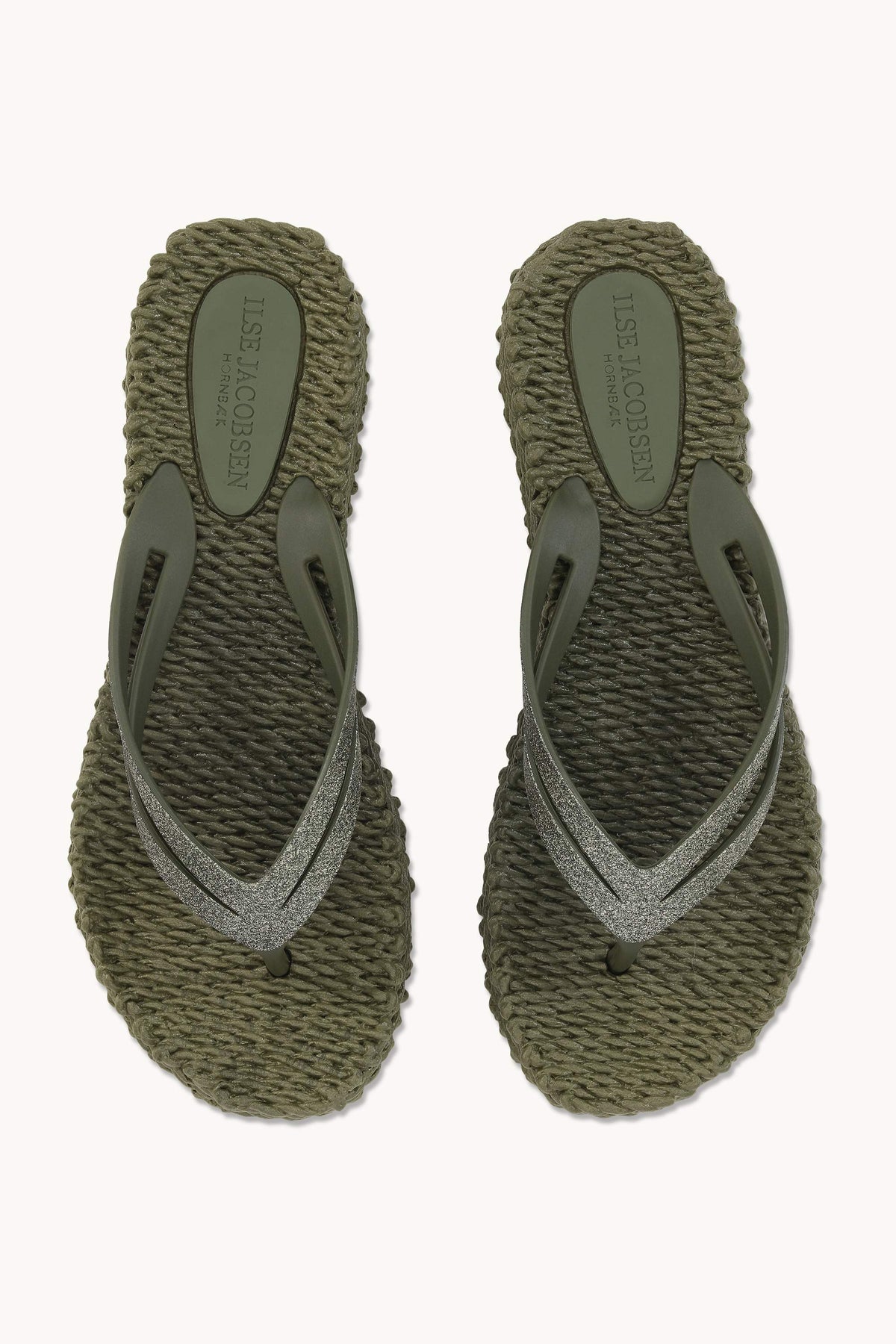 Flip Flops On Platform Sole - Army
