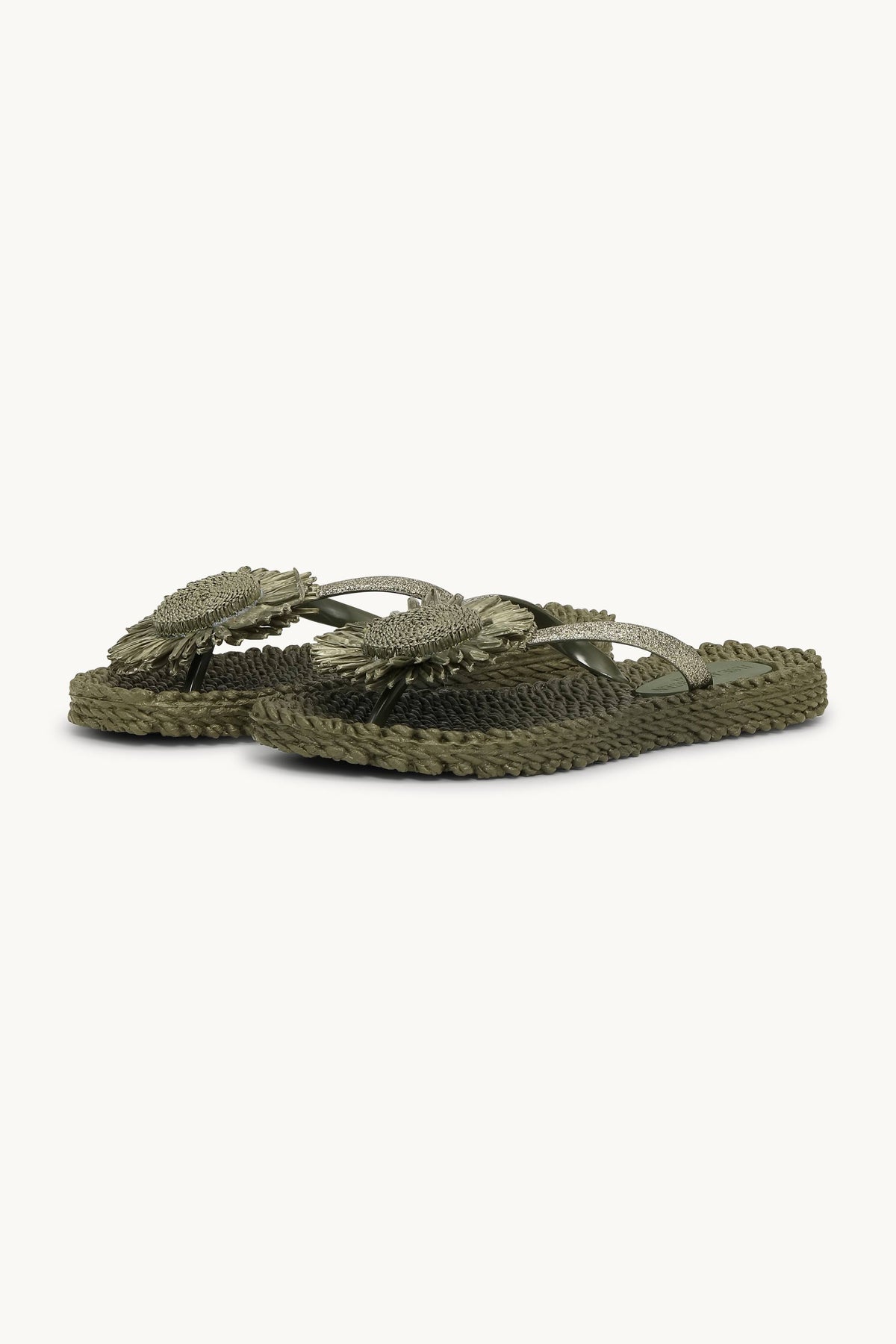 Flip Flops with Flower - Army