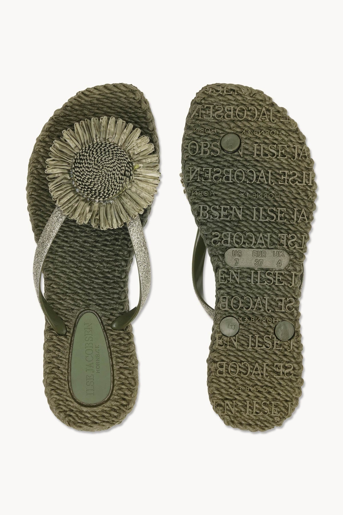 Flip Flops with Flower - Army