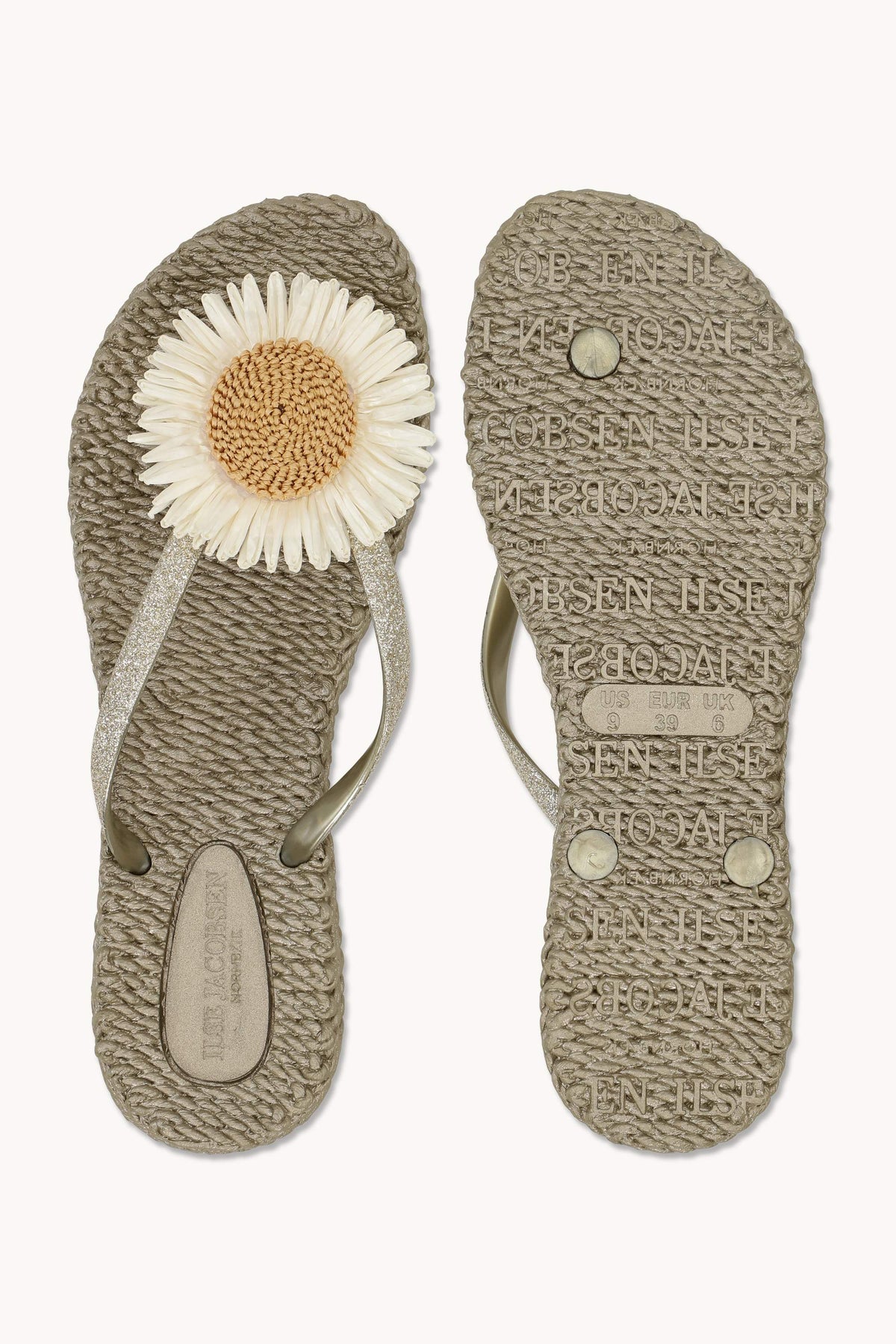 Flip Flops with Flower - Platin