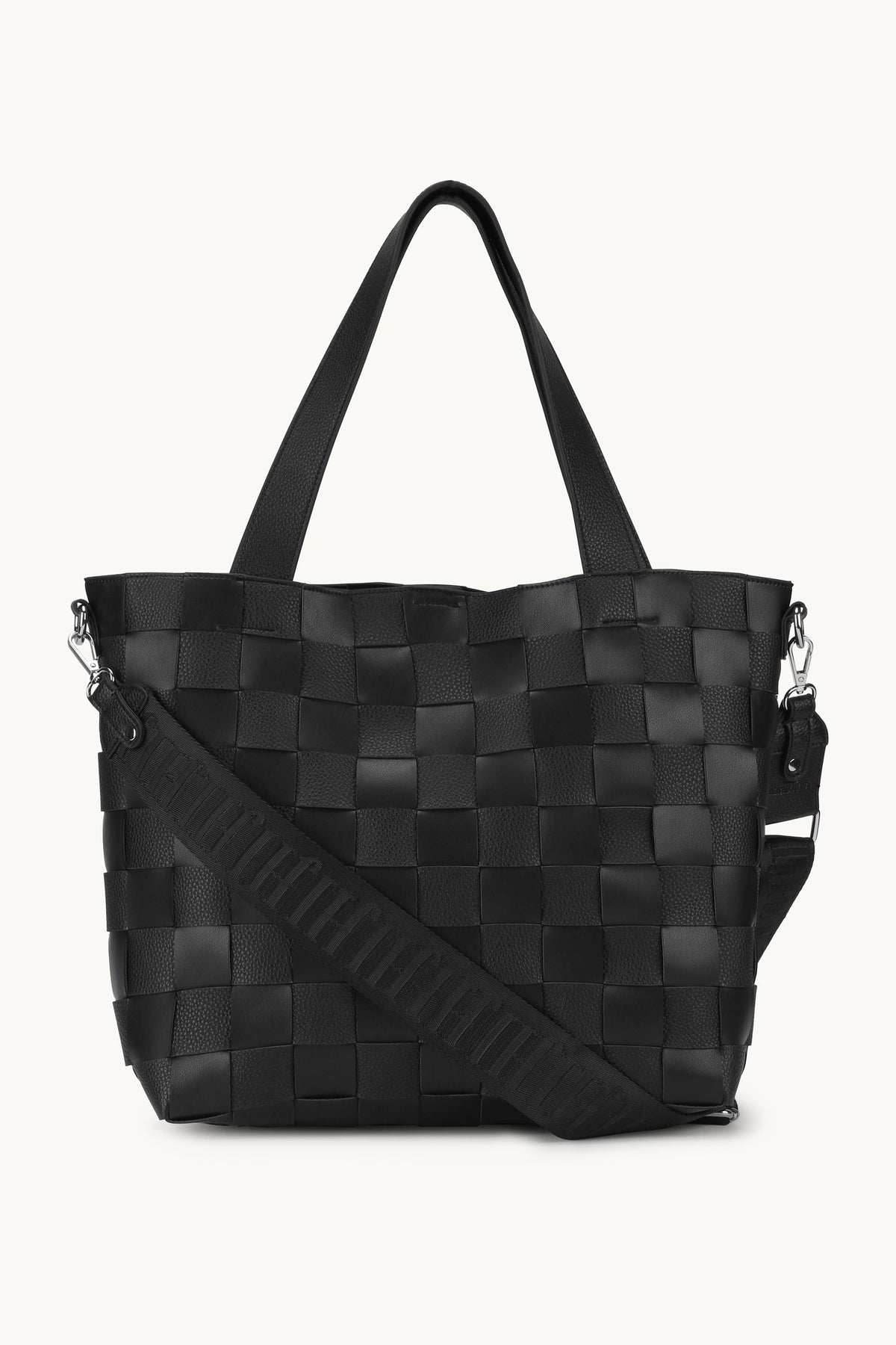 Braided Cross-Body Shopper - Black