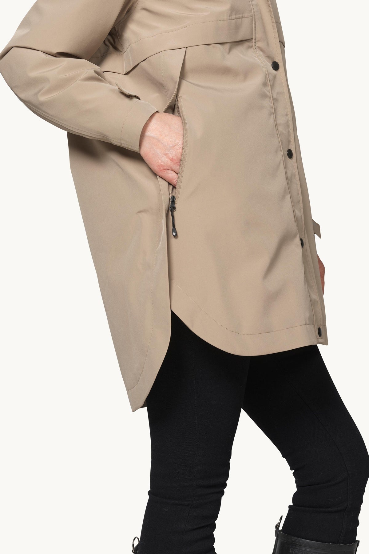 Padded Raincoat - Greige