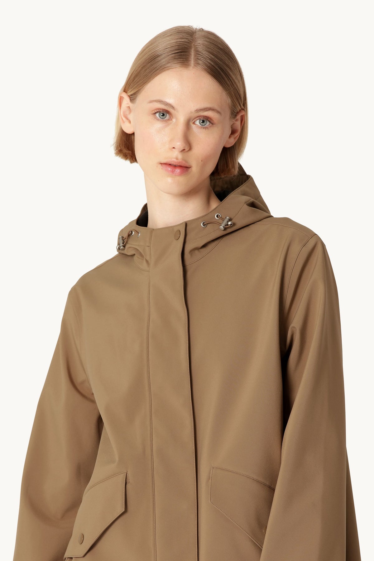 Long Softshell Raincoat - Mocca