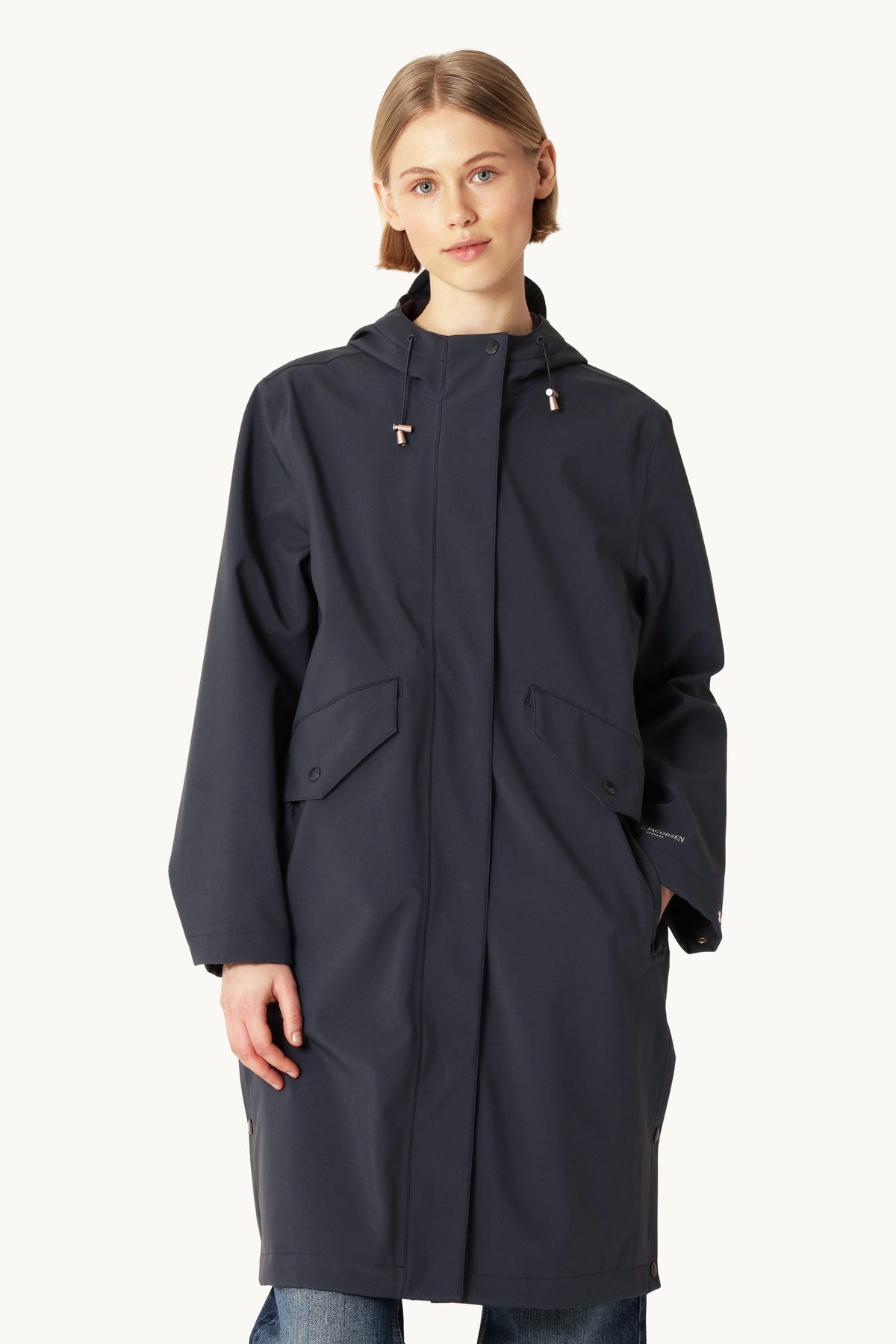 Long Softshell Raincoat - Dark Indigo