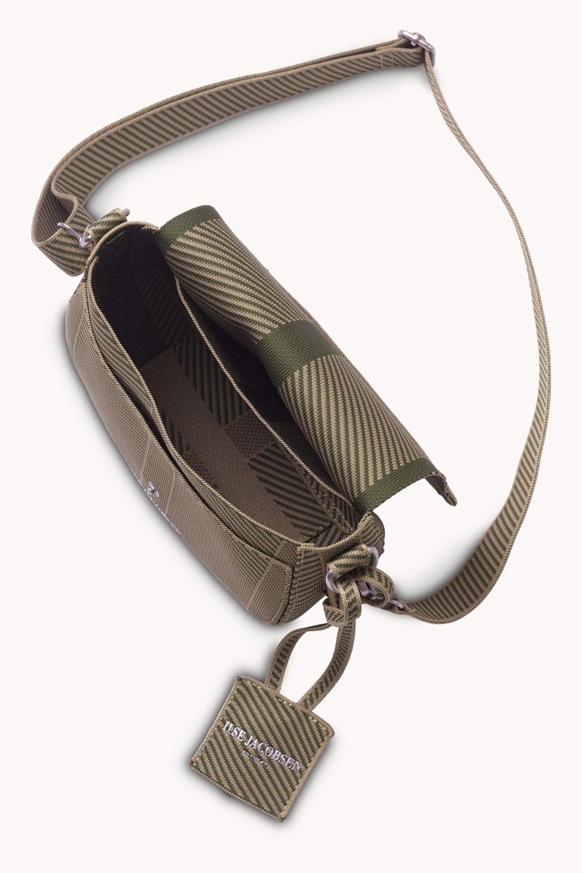 Knitted Crossbody Bag - Greige Dark Olive