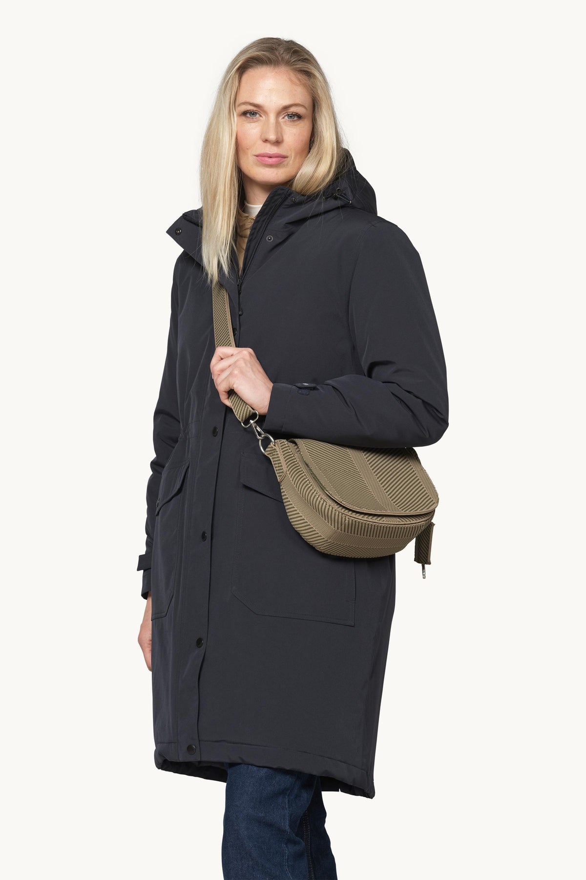 Knitted Crossbody Bag - Greige Dark Olive