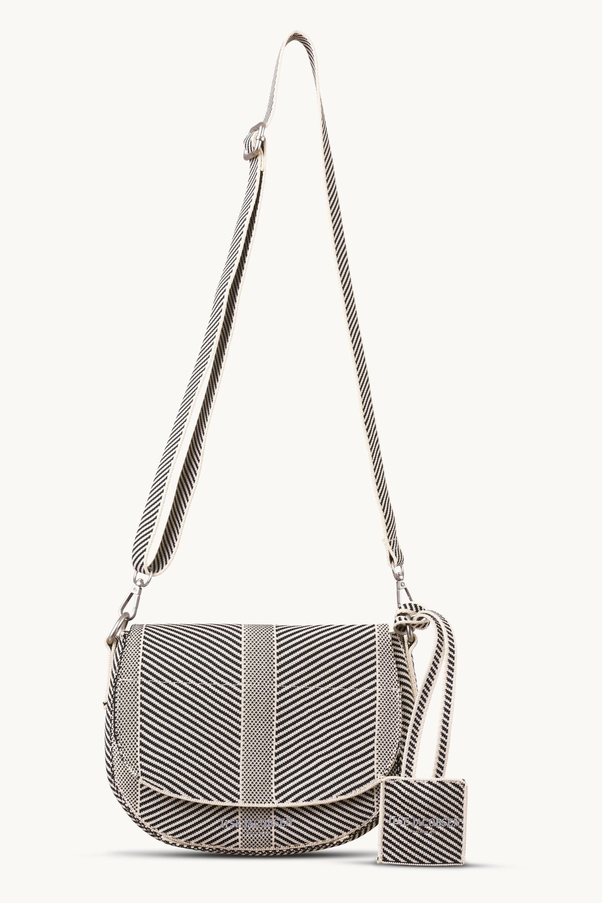 Knitted Crossbody Bag - Milk Creme Black