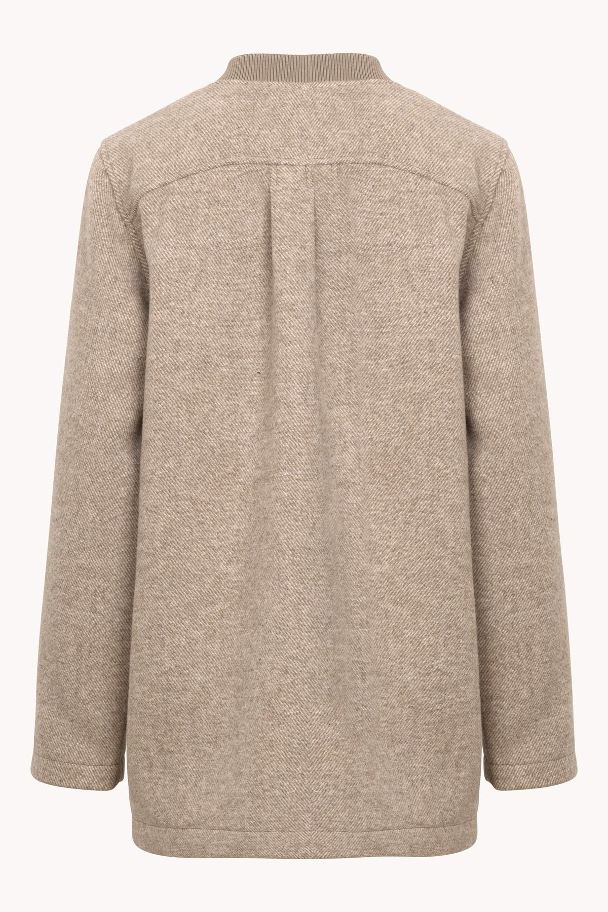 Zipped Jacket with Patched Pockets - Greige