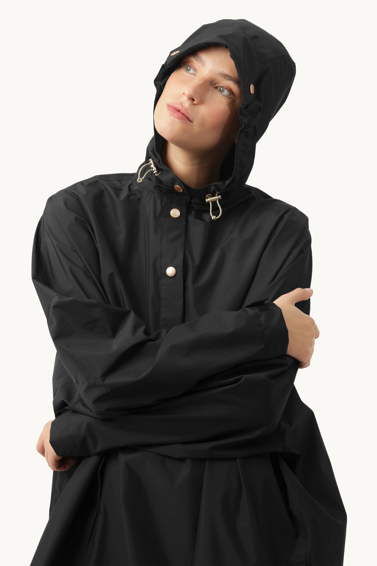 Poncho With Sleeves - Black