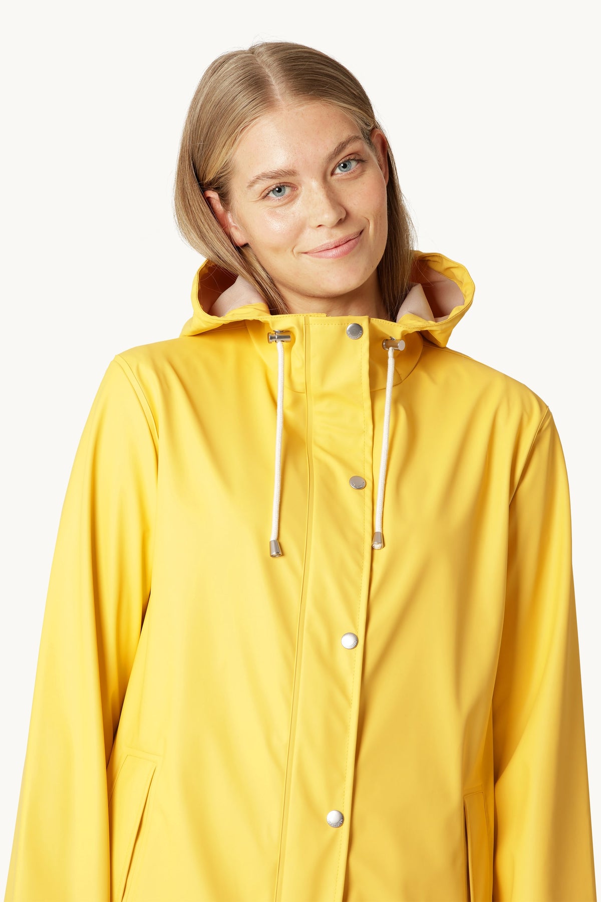 Short Raincoat with Hood - Lemon Drop