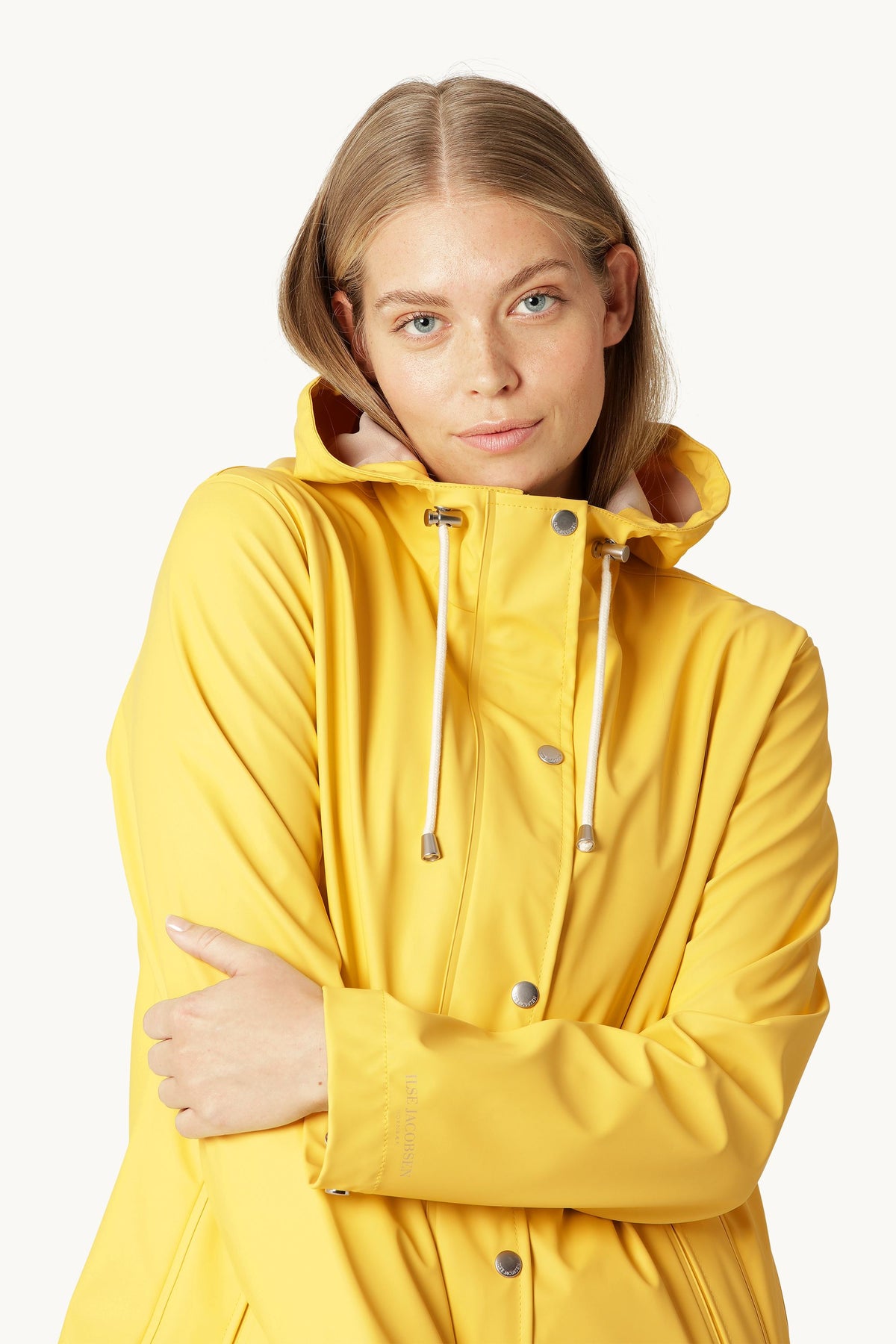Short Raincoat with Hood - Lemon Drop