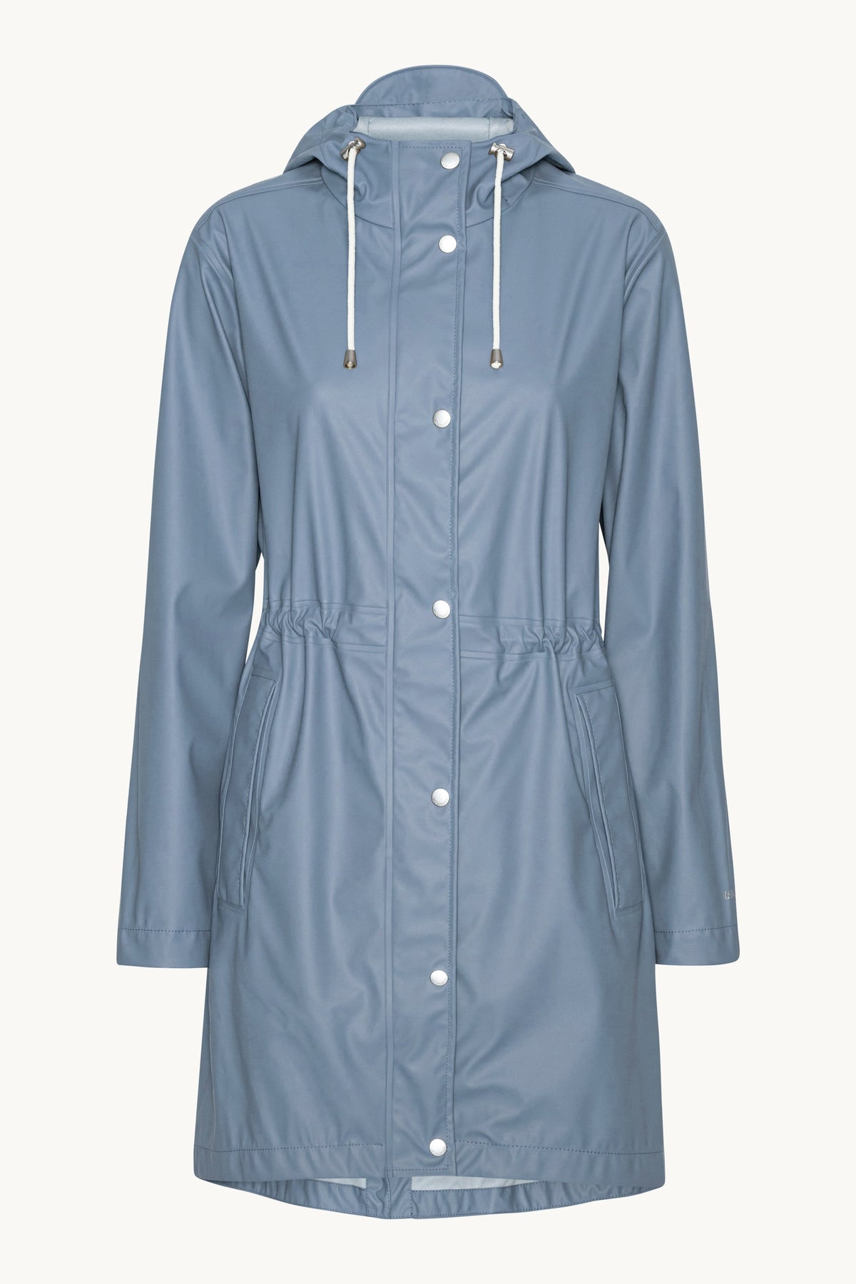Long Parka Rain Jacket - Grey Blue