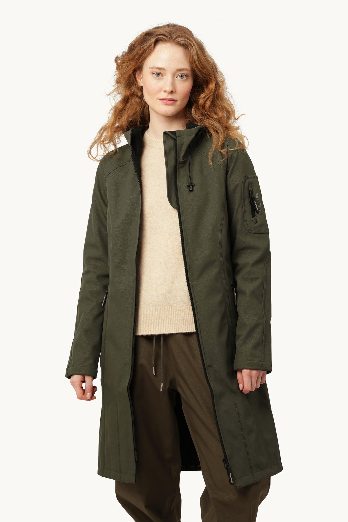 Long Softshell Raincoat - Army