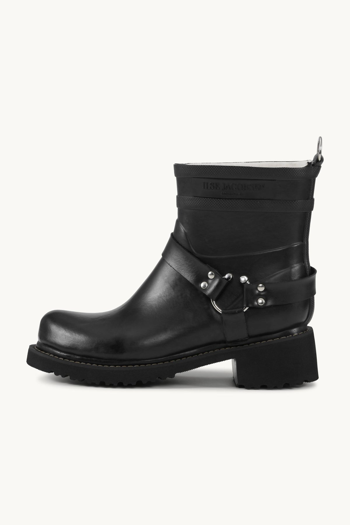 Short Biker Rubber Boots - Black Black