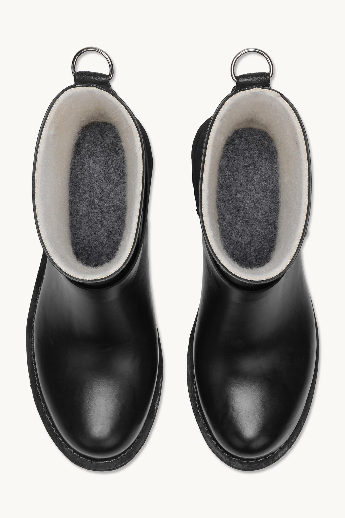 Short Biker Rubber Boots - Black Black
