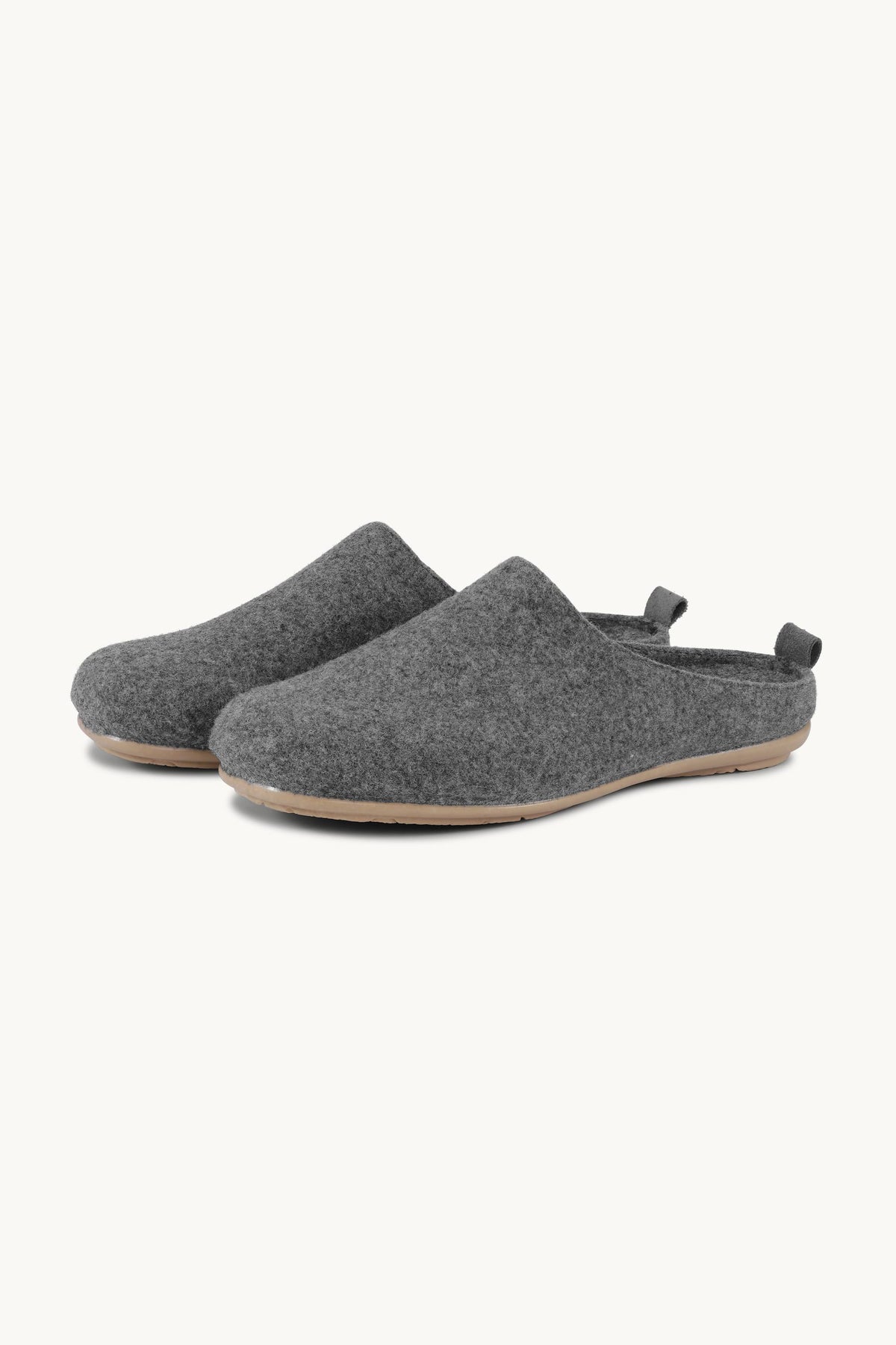 Woolen Slipper Mules - Grey Wheat