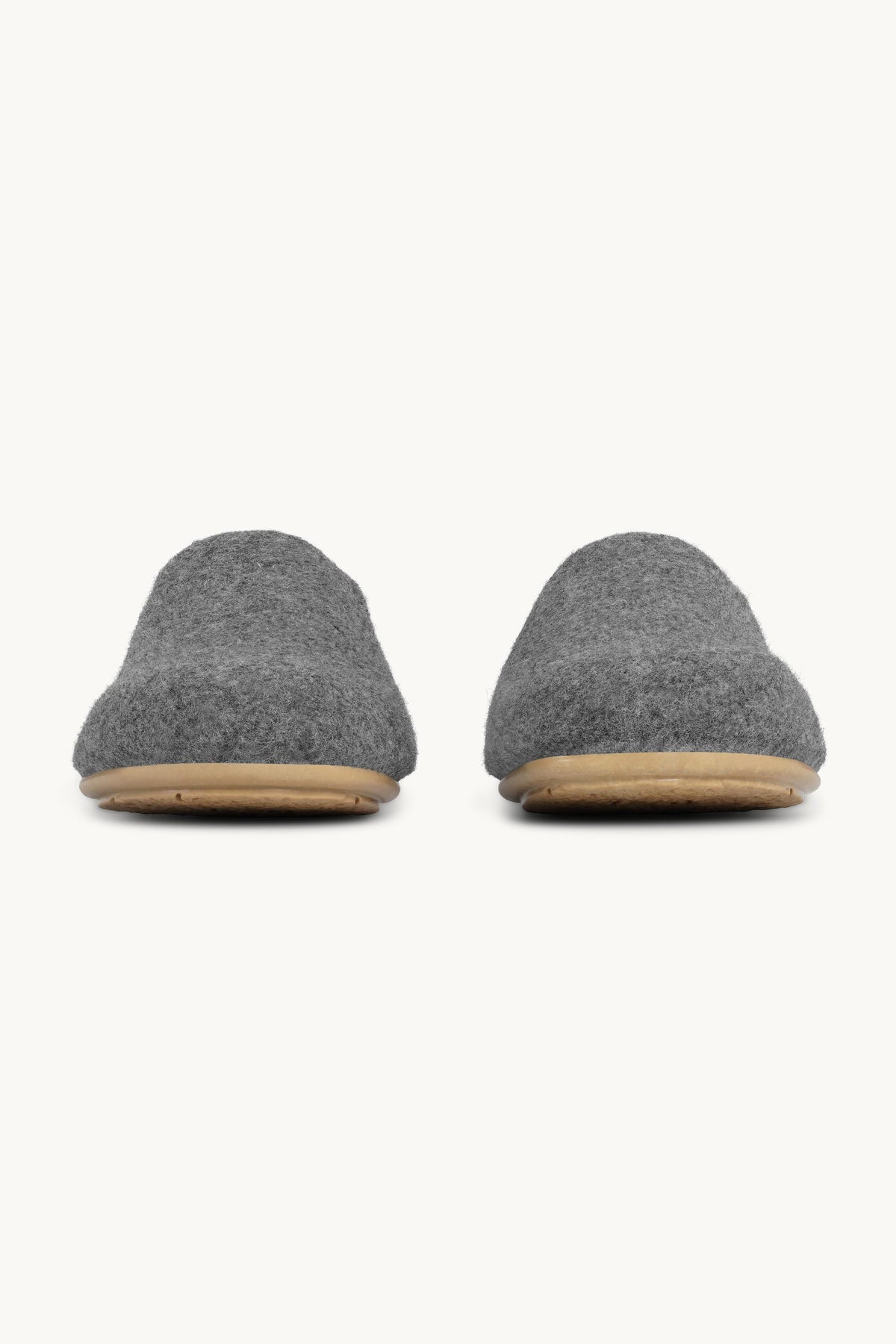 Woolen Slipper Mules - Grey Wheat