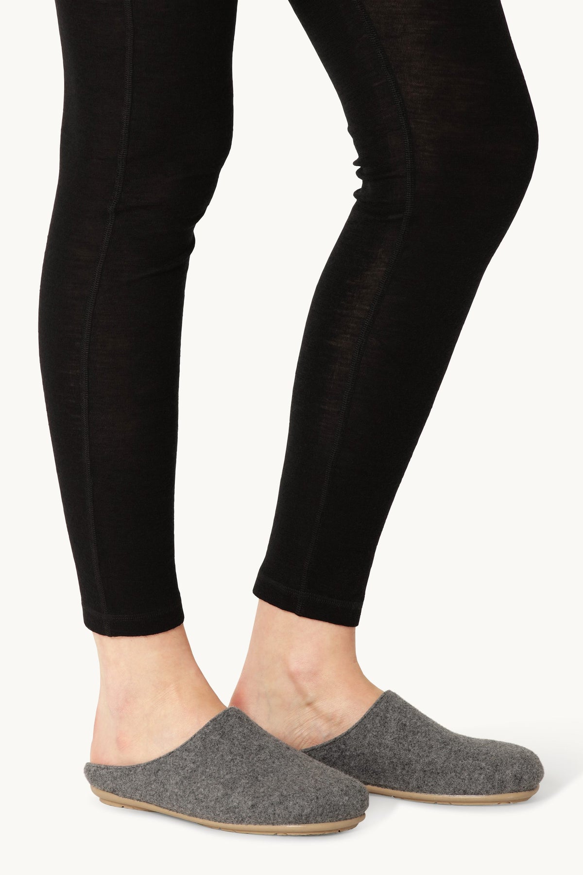 Woolen Slipper Mules - Grey Wheat