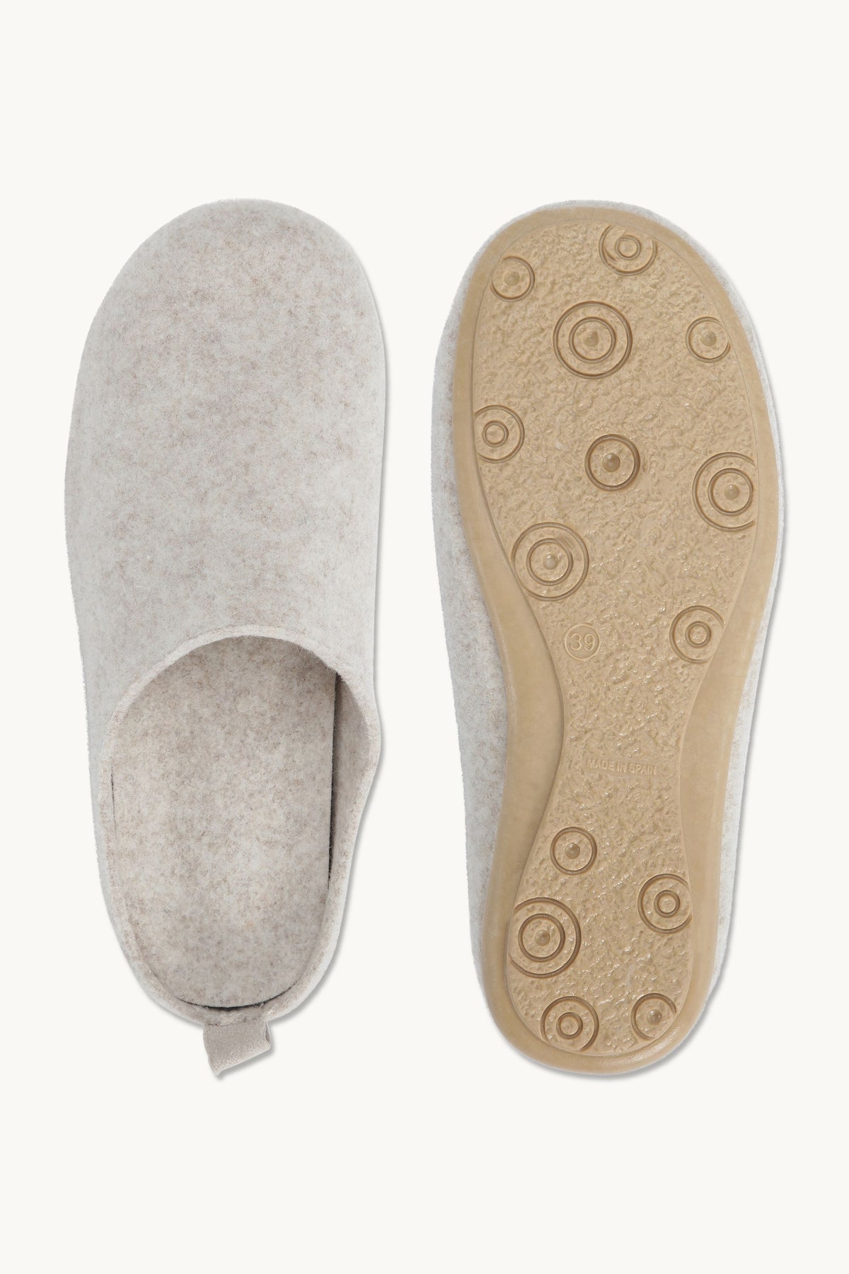 Woolen Slipper Mules - Milk Creme Wheat