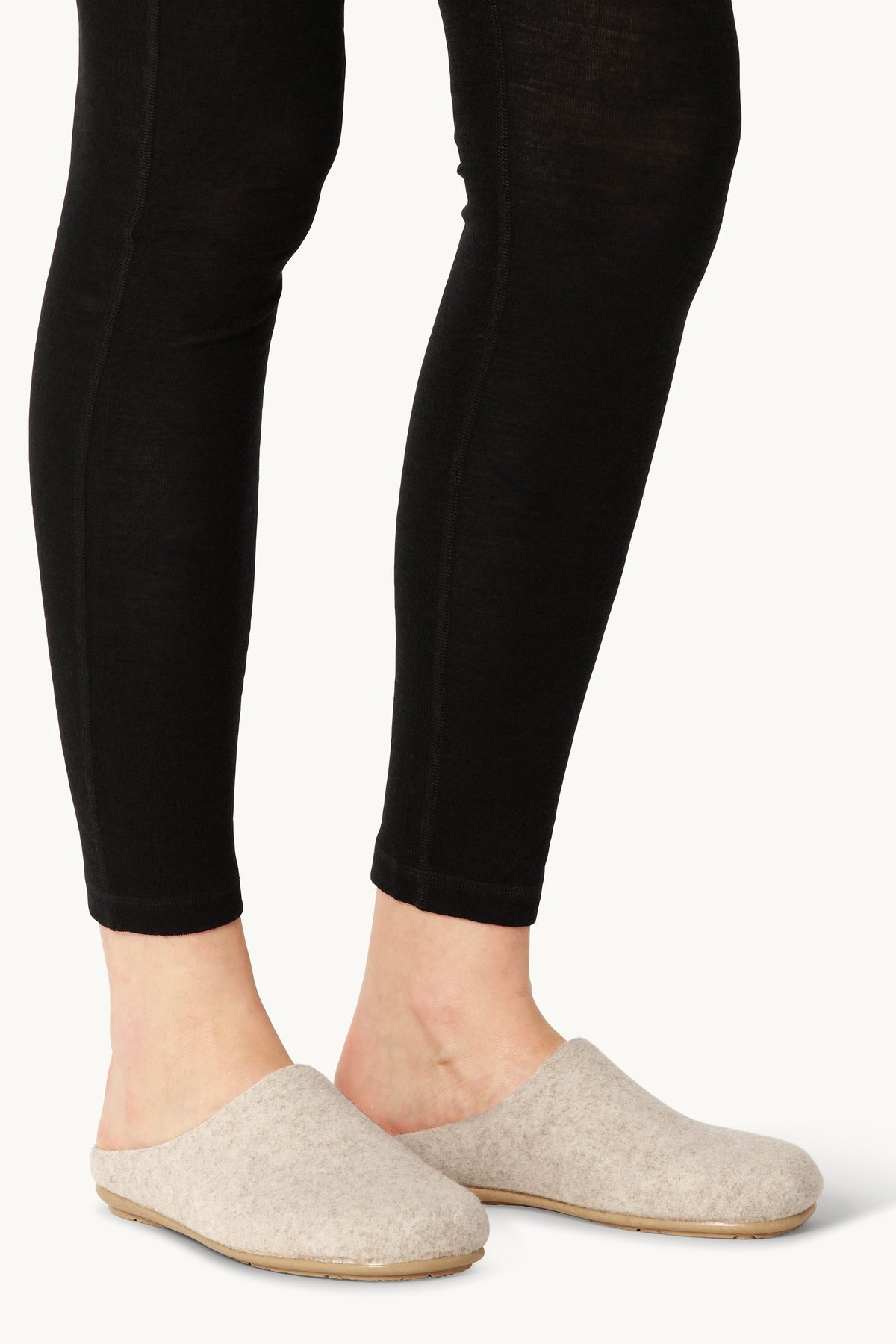 Woolen Slipper Mules - Milk Creme Wheat
