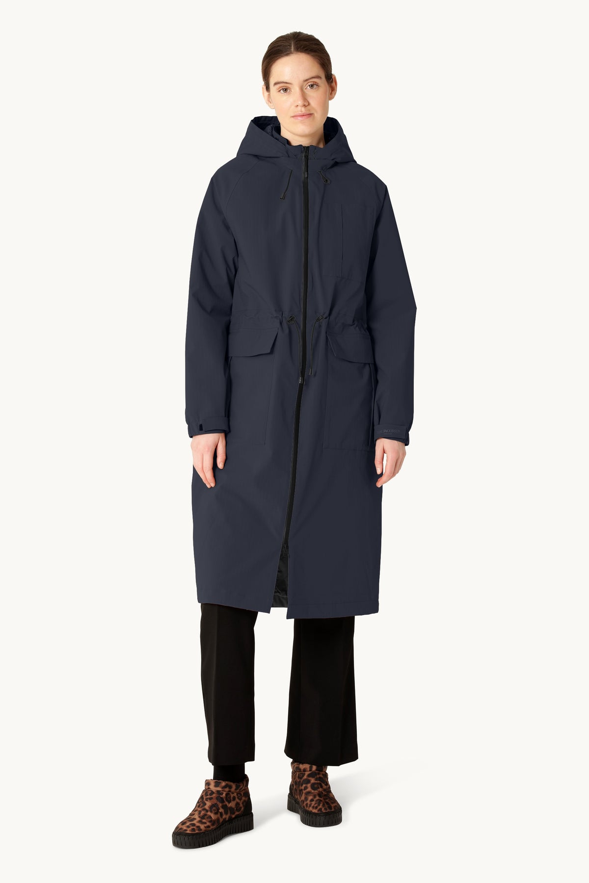 Long Winter Coat - Dark Indigo