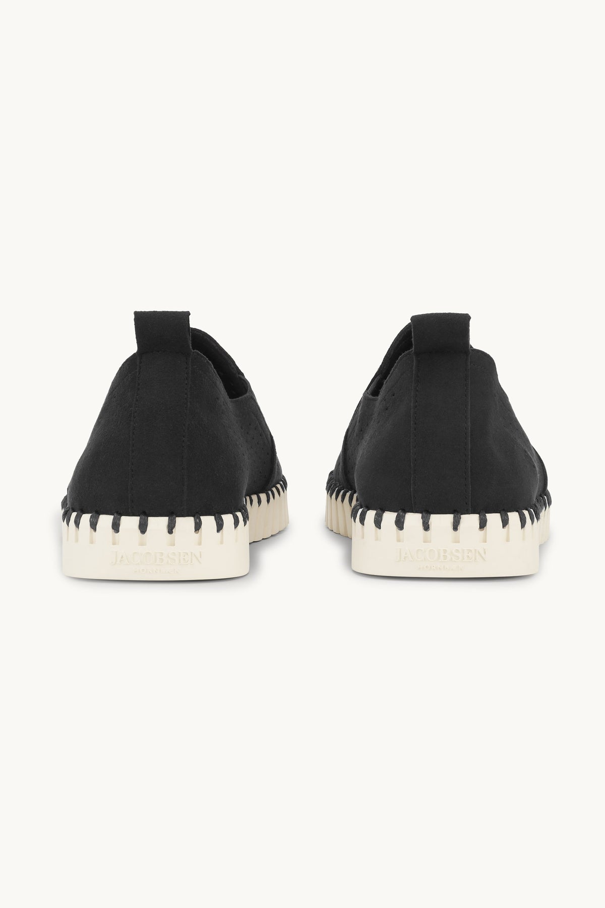 Men's Laser-cut Slip-on Shoes with Elastic Panels on Flat Sole - Black
