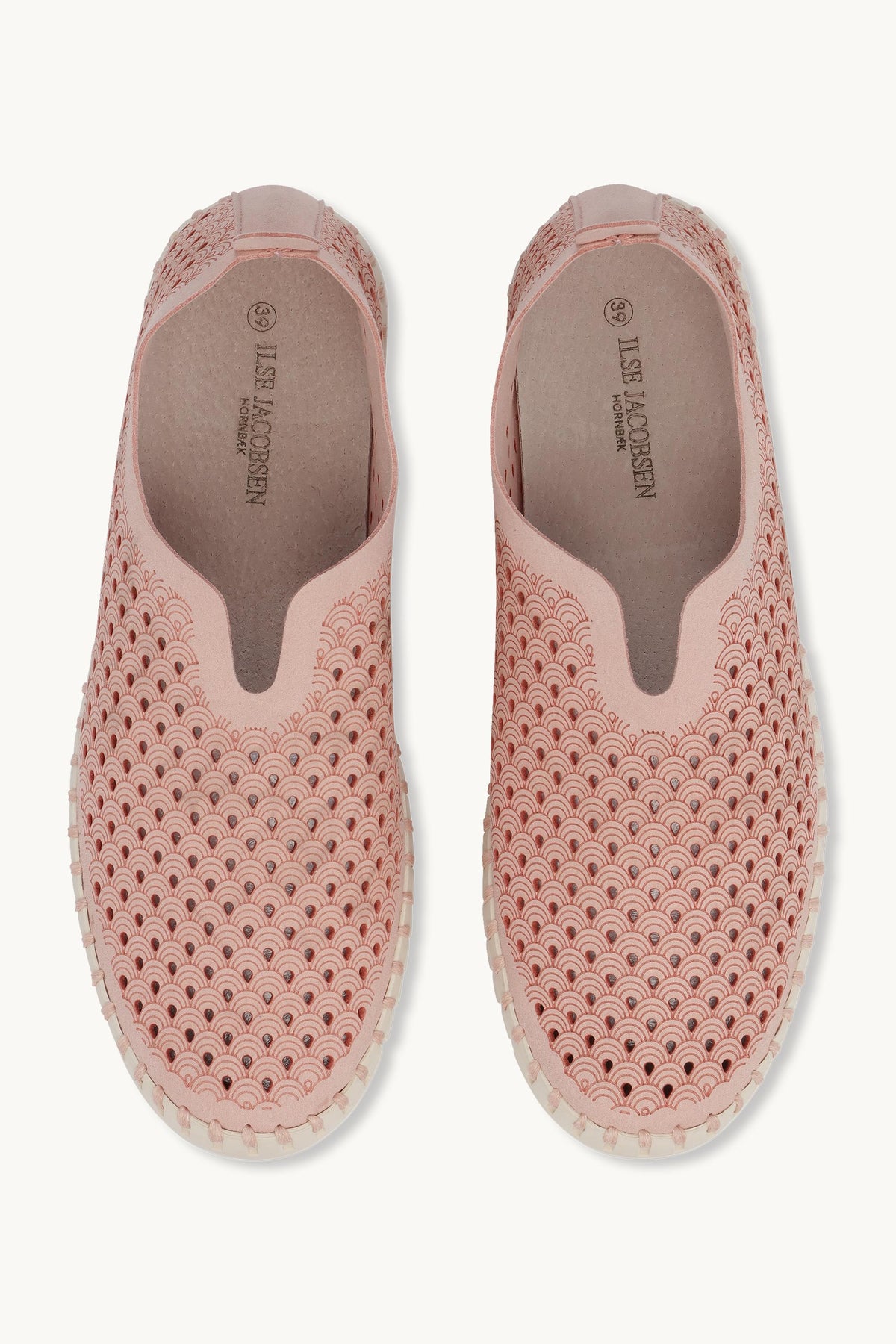Laser-cut Slip-on Shoes on Flat Sole - Adobe Rose
