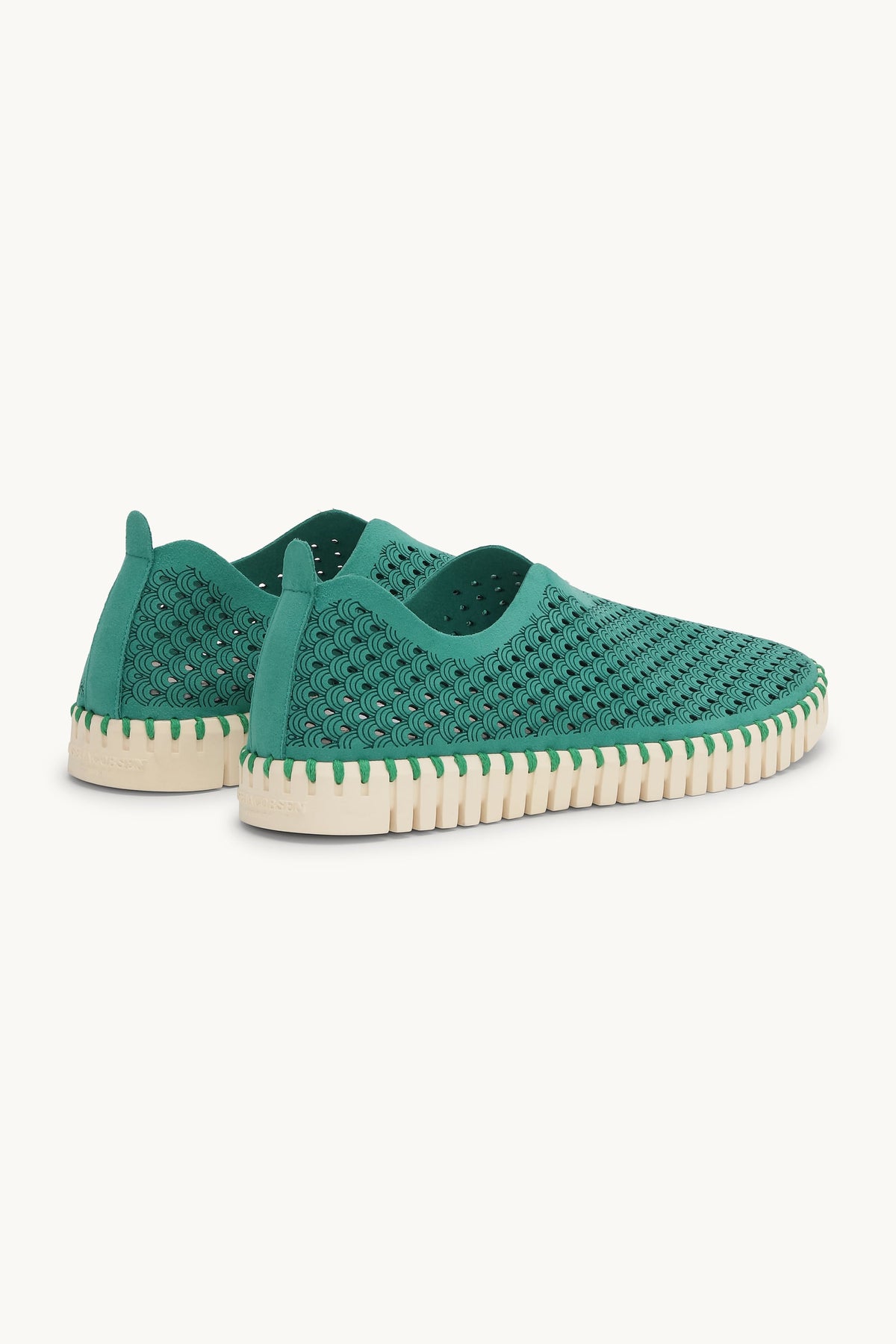 Laser-cut Slip-on Shoes on Flat Sole - Spruce Pearled Ivory