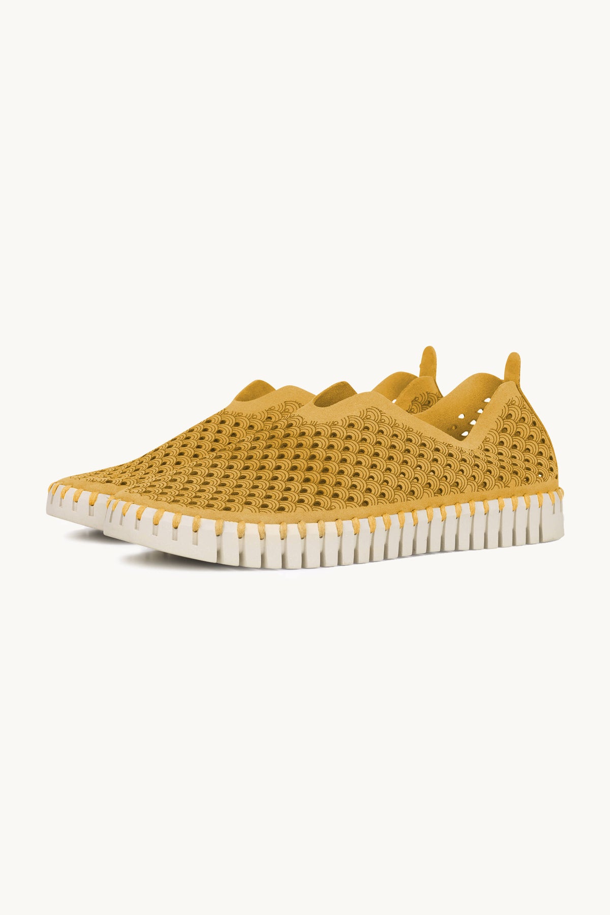Laser-cut Slip-on Shoes on Flat Sole - Golden Rod