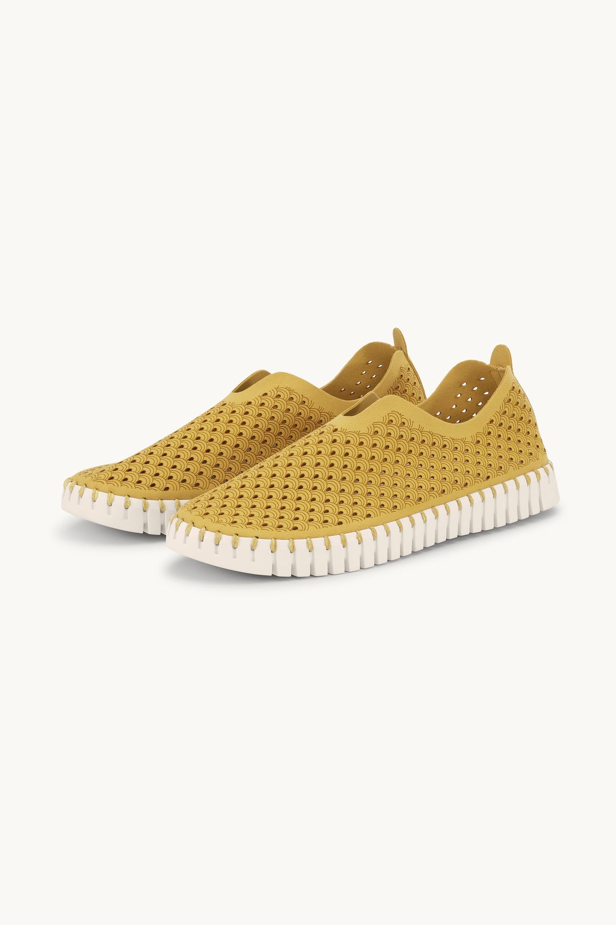 Laser-cut Slip-on Shoes on Flat Sole - Golden Rod